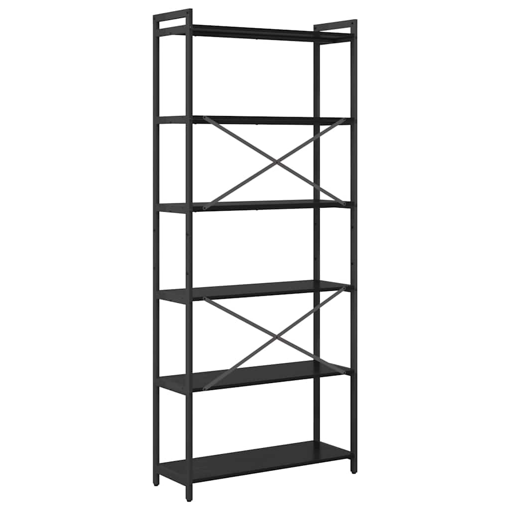 Bokhylle Svart Eik 80 x 30 x 189,5 cm Konstruert tre