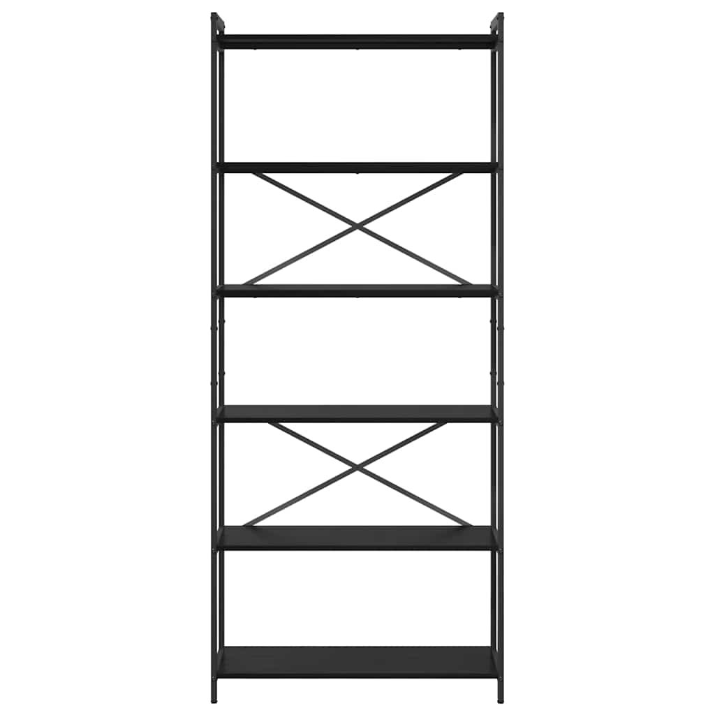 Bokhylle Svart Eik 80 x 30 x 189,5 cm Konstruert tre