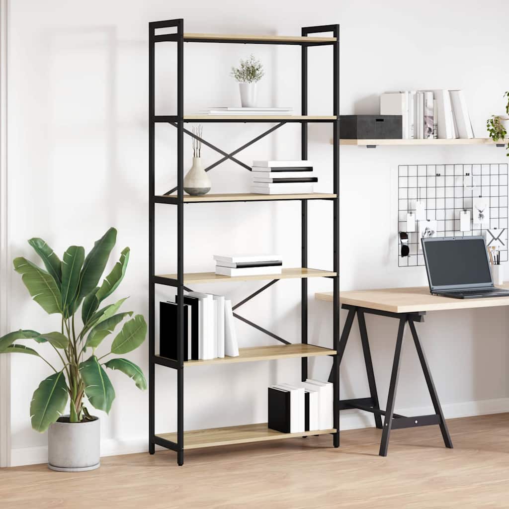 Bokhylle Sonoma eik 80 x 30 x 189,5 cm Konstruert tre