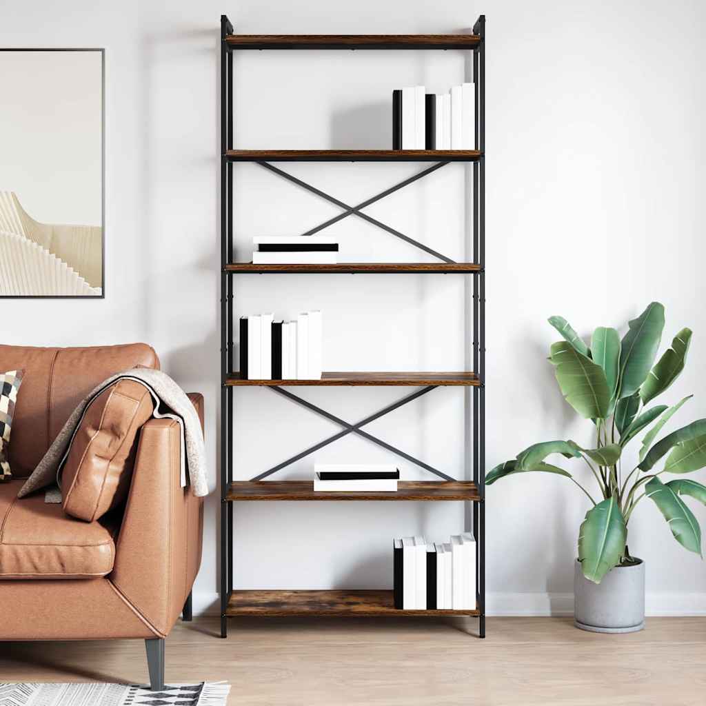 Bokhylle Røkt eik 80 x 30 x 189,5 cm Konstruert tre