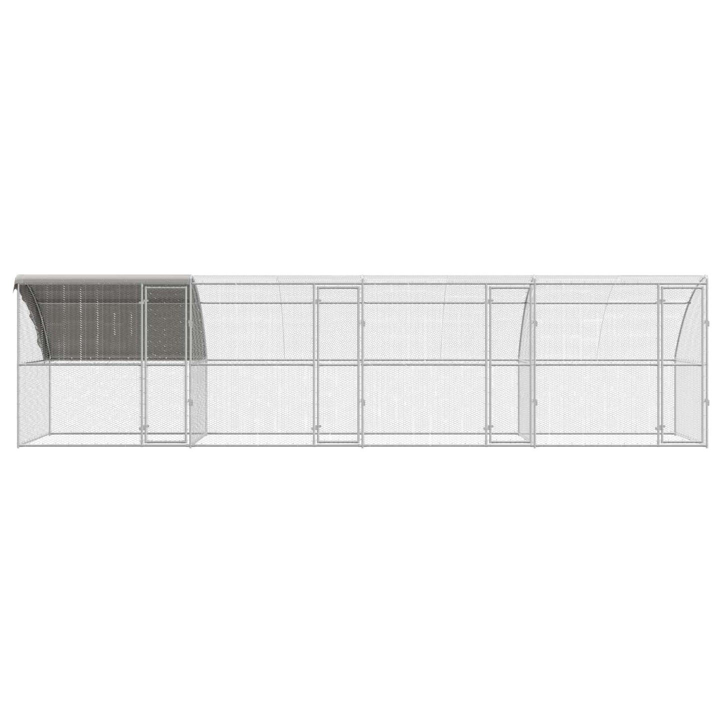 Hønsebur 4 pcs sølv 800 x 200 x 200 cm Stål og PE