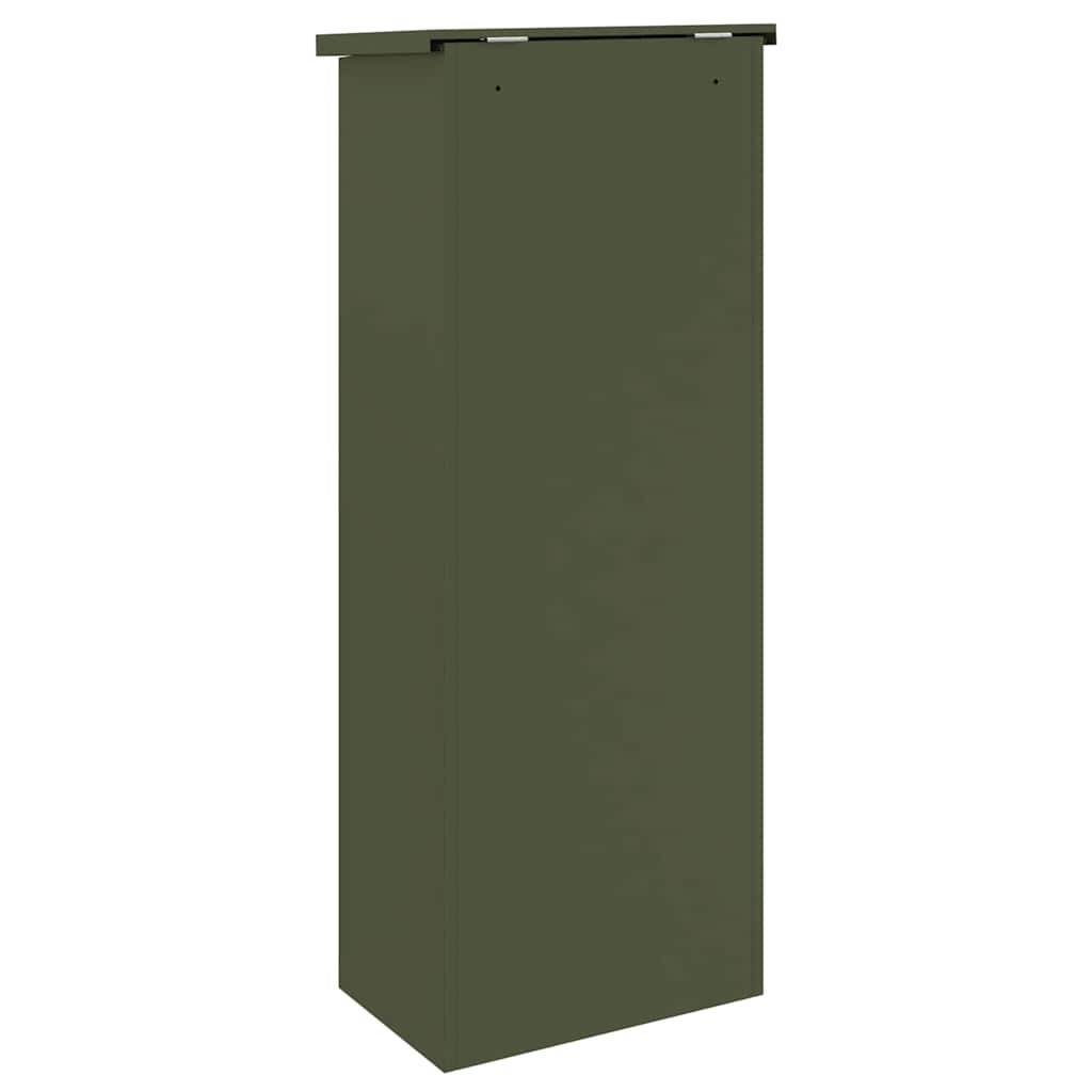 Pakkeinnkast med lagring Olivengrønn 44,5 x 29 x 110,5 cm Stål