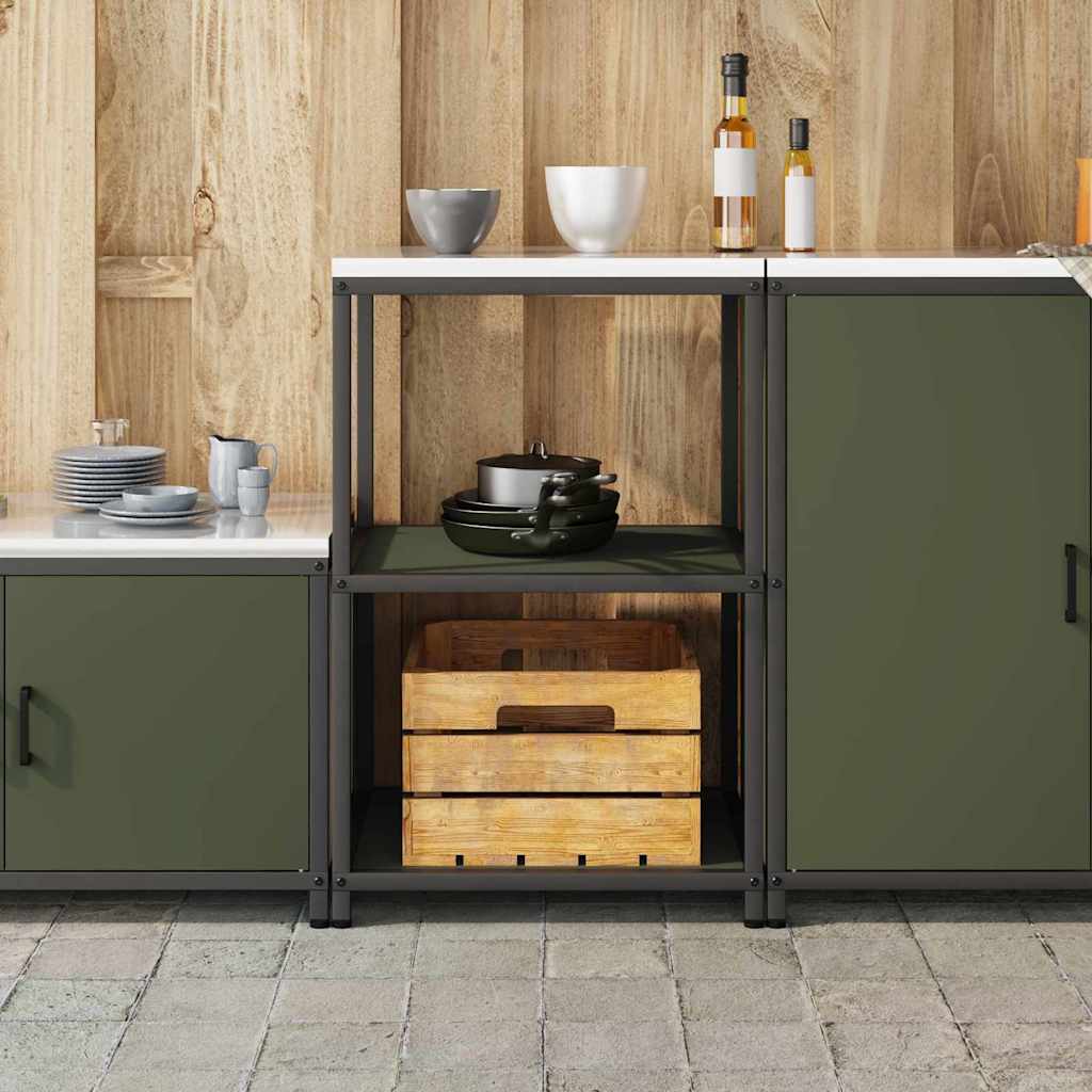 Kjøkkenoppbevaring HATTEM Olivengrønn 60 x 50 x 92 cm Stål