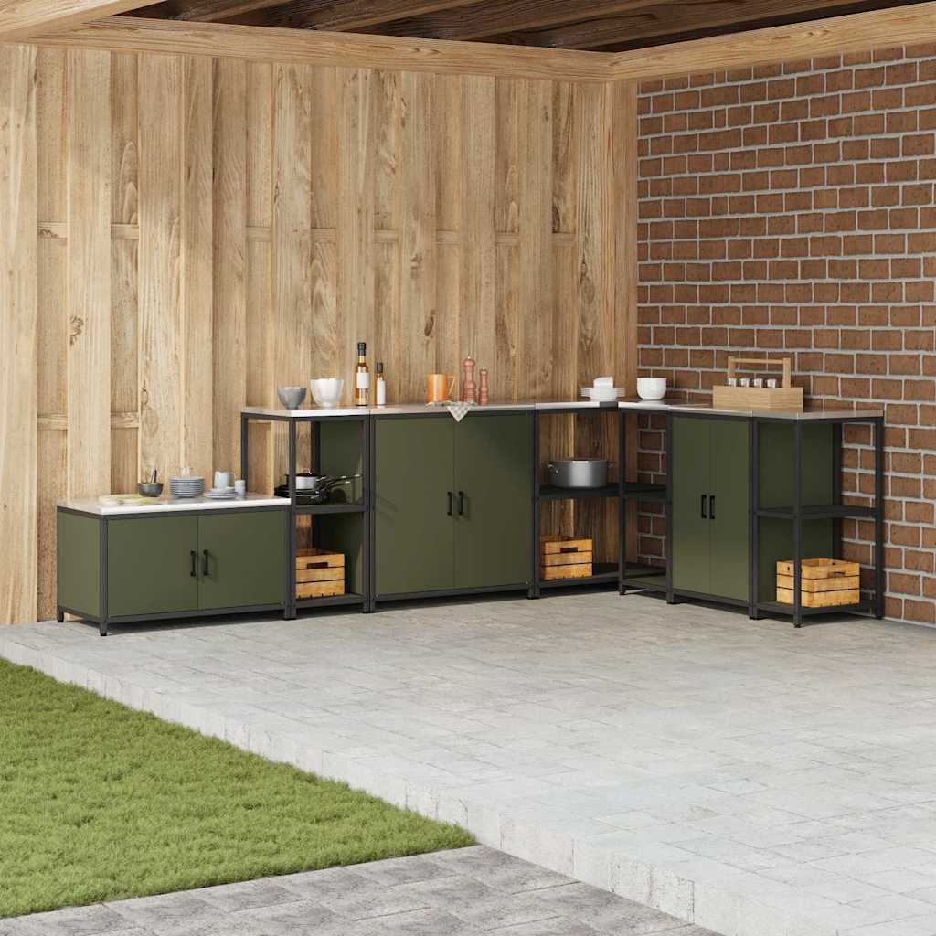 Kjøkkenoppbevaring HATTEM Olivengrønn 40 x 50 x 92 cm Stål