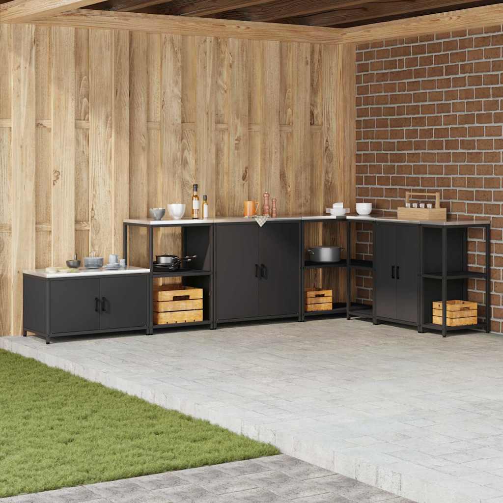 Kjøkkenoppbevaring HATTEM Svart 90 x 50 x 53 cm Stål