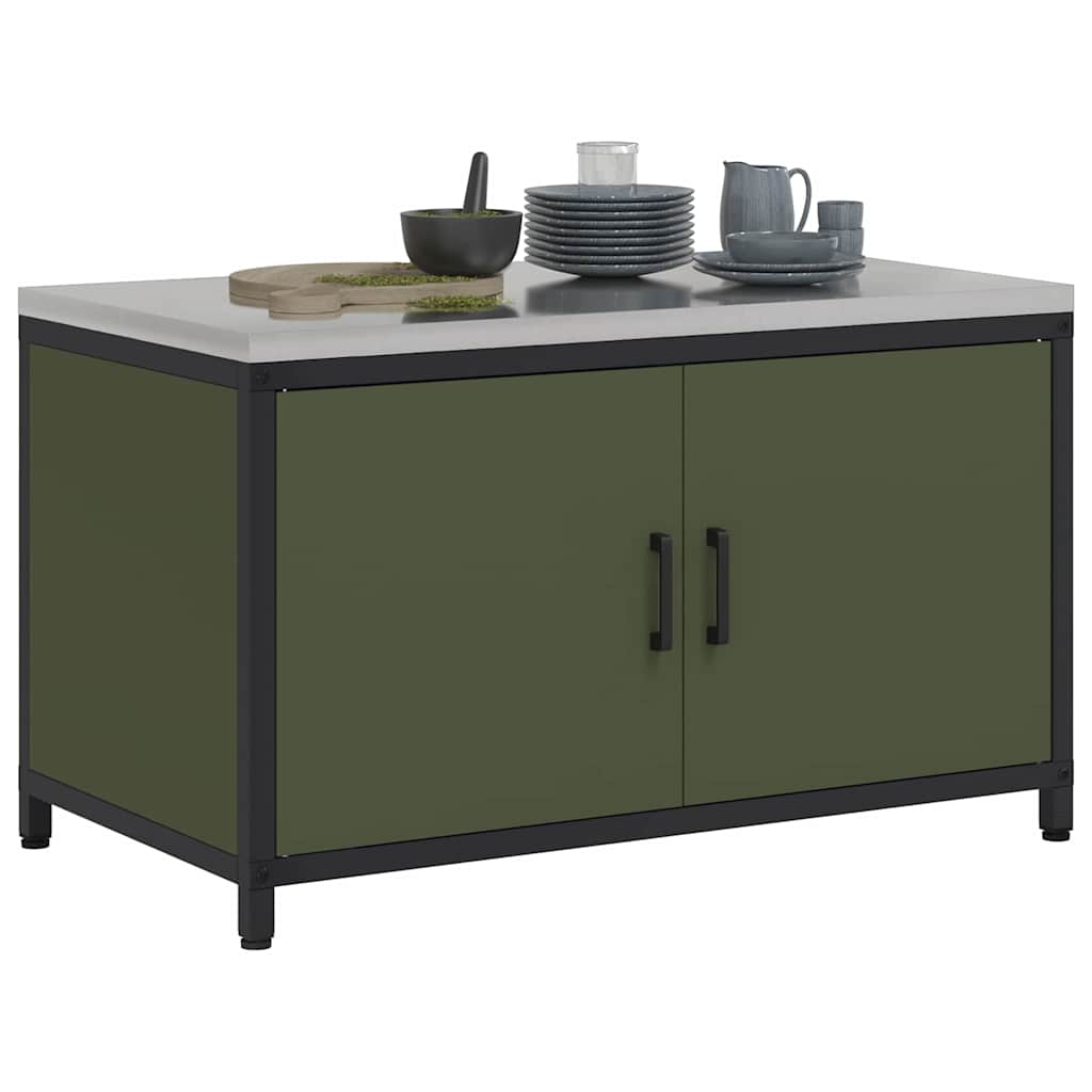 Kjøkkenoppbevaring HATTEM Olivengrønn 90 x 50 x 53 cm Stål