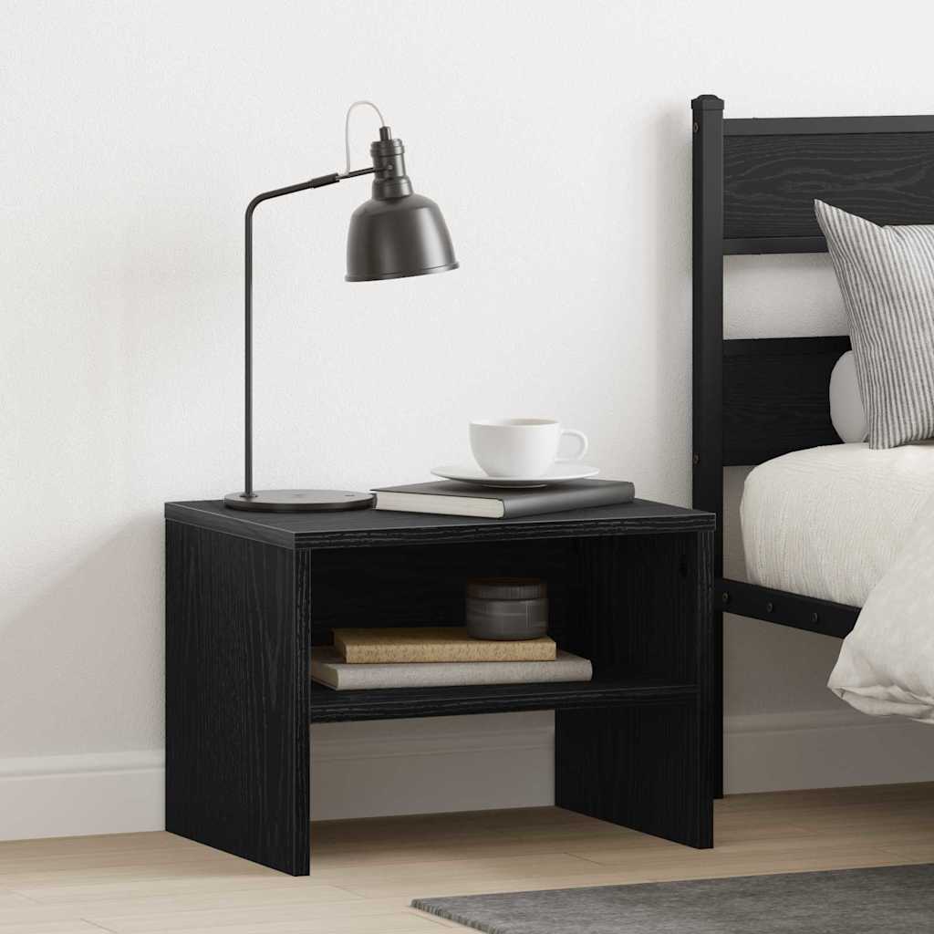 Nattbordskap 2 pcs Svart eik 40 x 40 x 30 cm Konstruert tre
