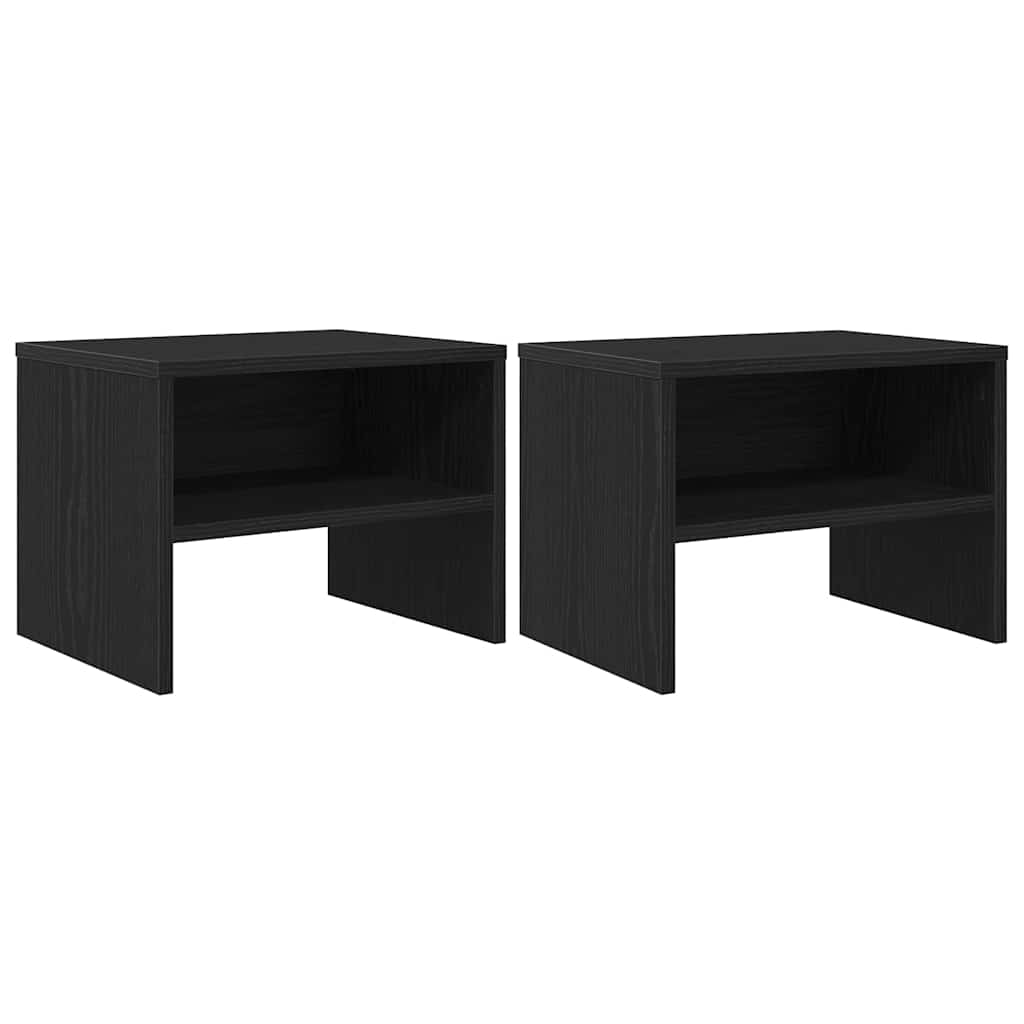 Nattbordskap 2 pcs Svart eik 40 x 40 x 30 cm Konstruert tre