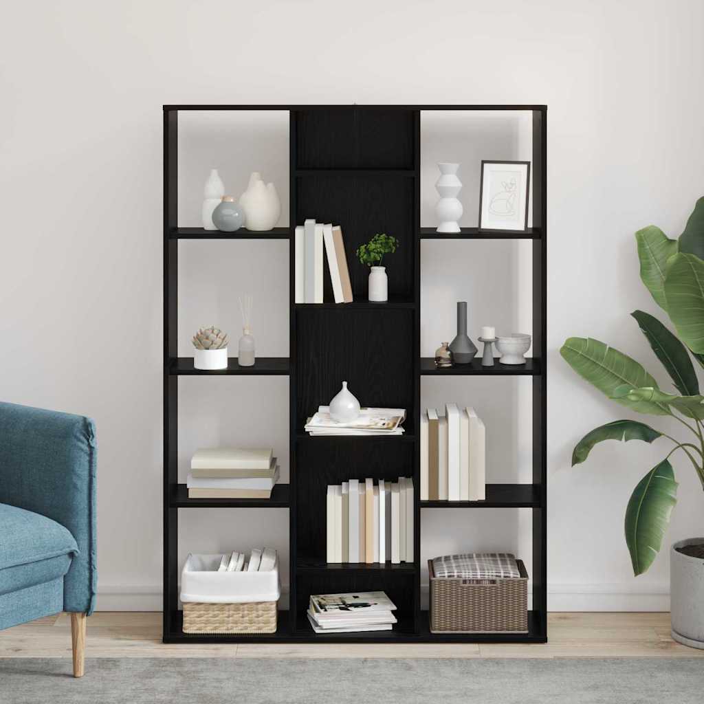 Romdeler med hylle Svart Eik 100 x 24 x 140 cm Konstruert tre