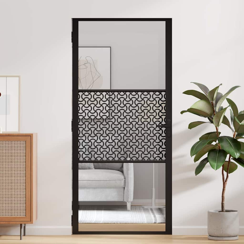 Glassdør Fretwork Svart 93 x 3,5 x 201,5 cm Aluminium