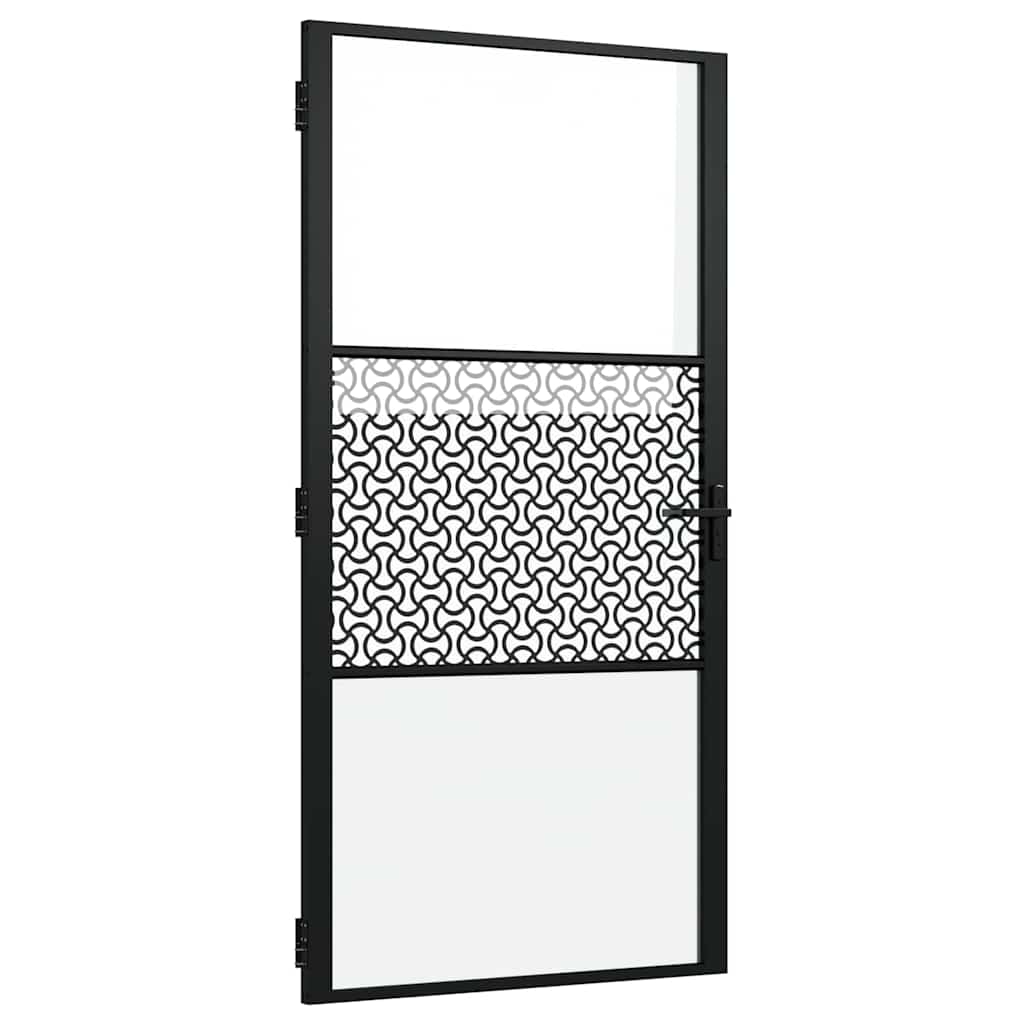 Glassdør Fretwork Svart 102,5 x 3,5 x 201,5 cm Aluminium
