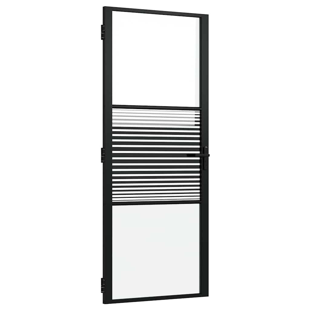 Glassdør Stripete Svart 83 x 3,5 x 201,5 cm Aluminium