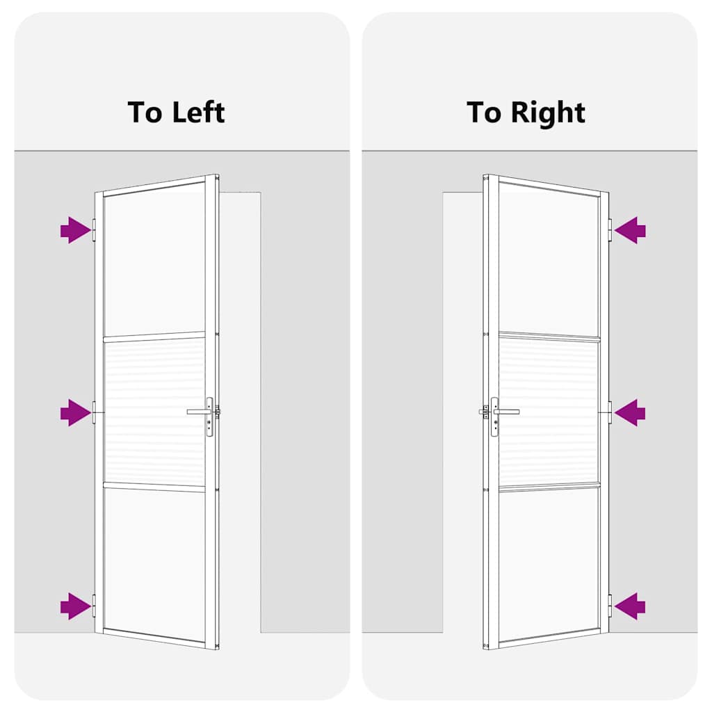 Glassdør Stripete Svart 76 x 3.5 x 201.5 cm Aluminium
