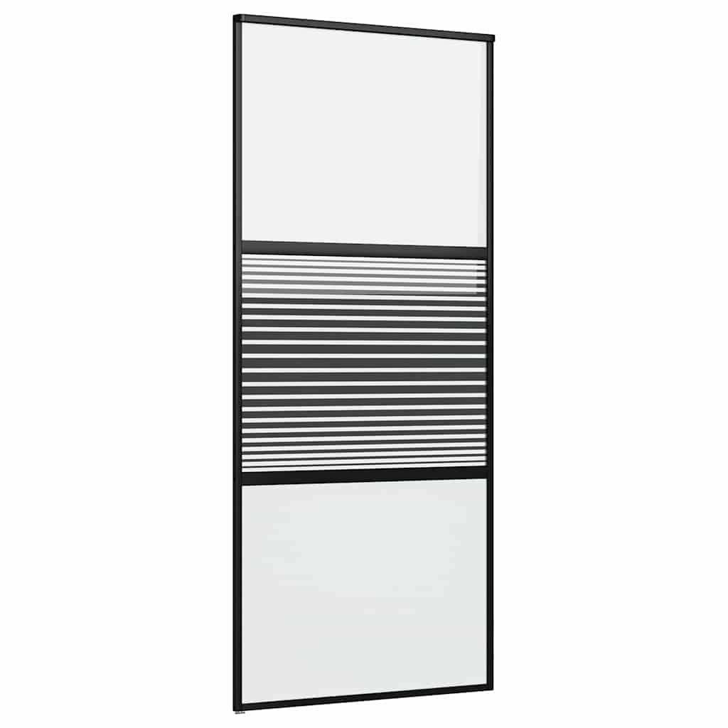 Glassdør Stripete Svart 90 x 2 x 205 cm Aluminium