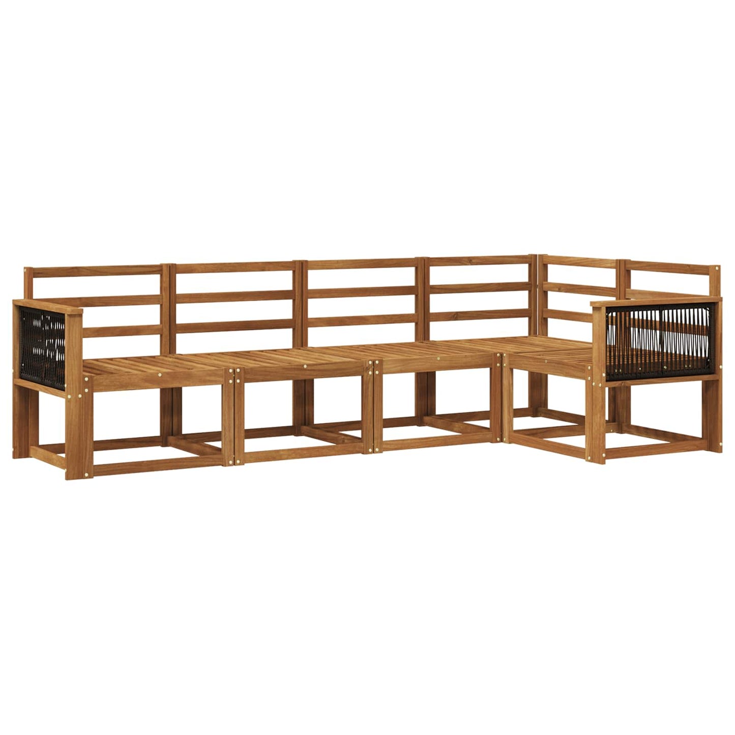 Utendørs sofa-sett 5 pcs Naturlig Solid akasietre