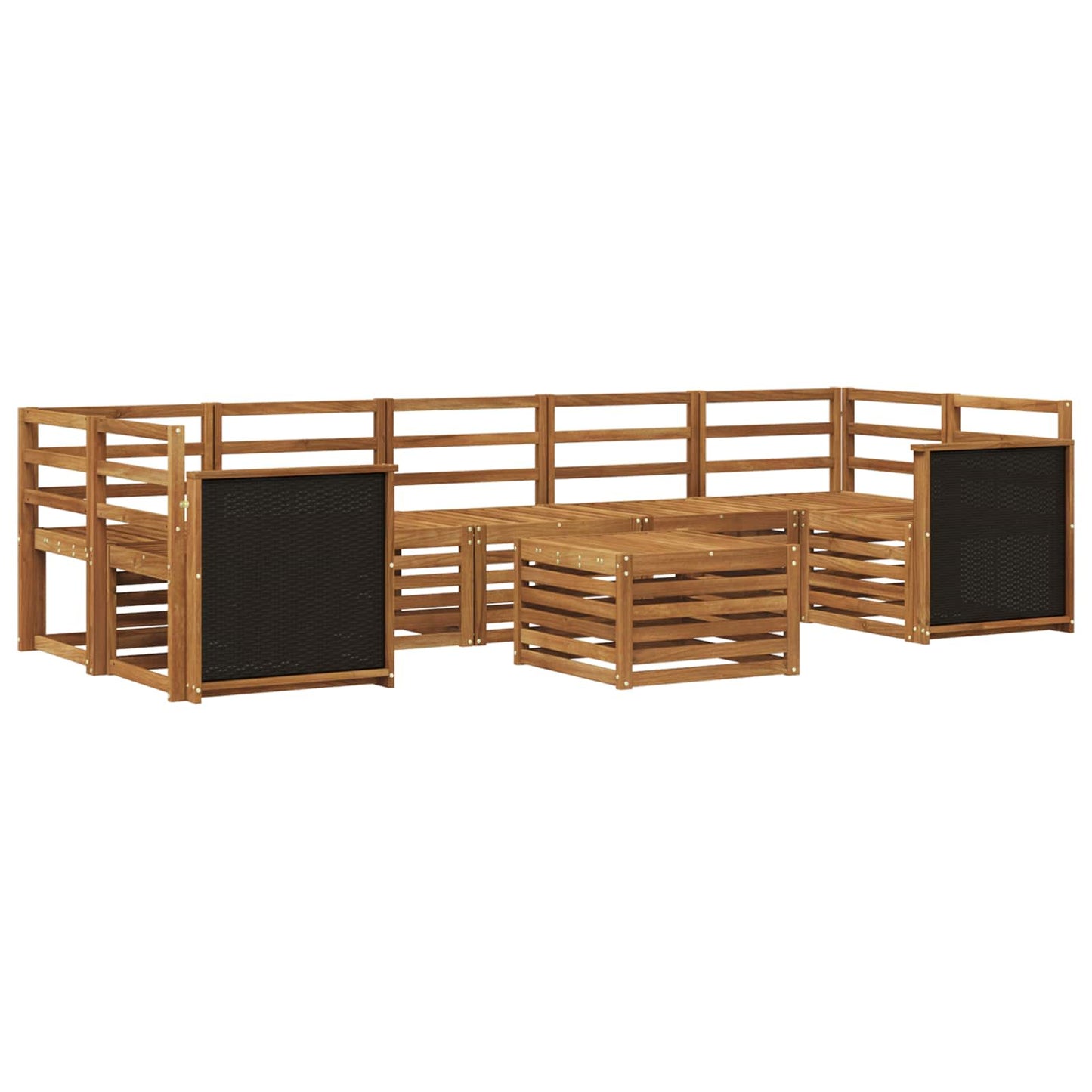 Utendørs sofa-sett 8 pcs Naturlig Solid akasietre