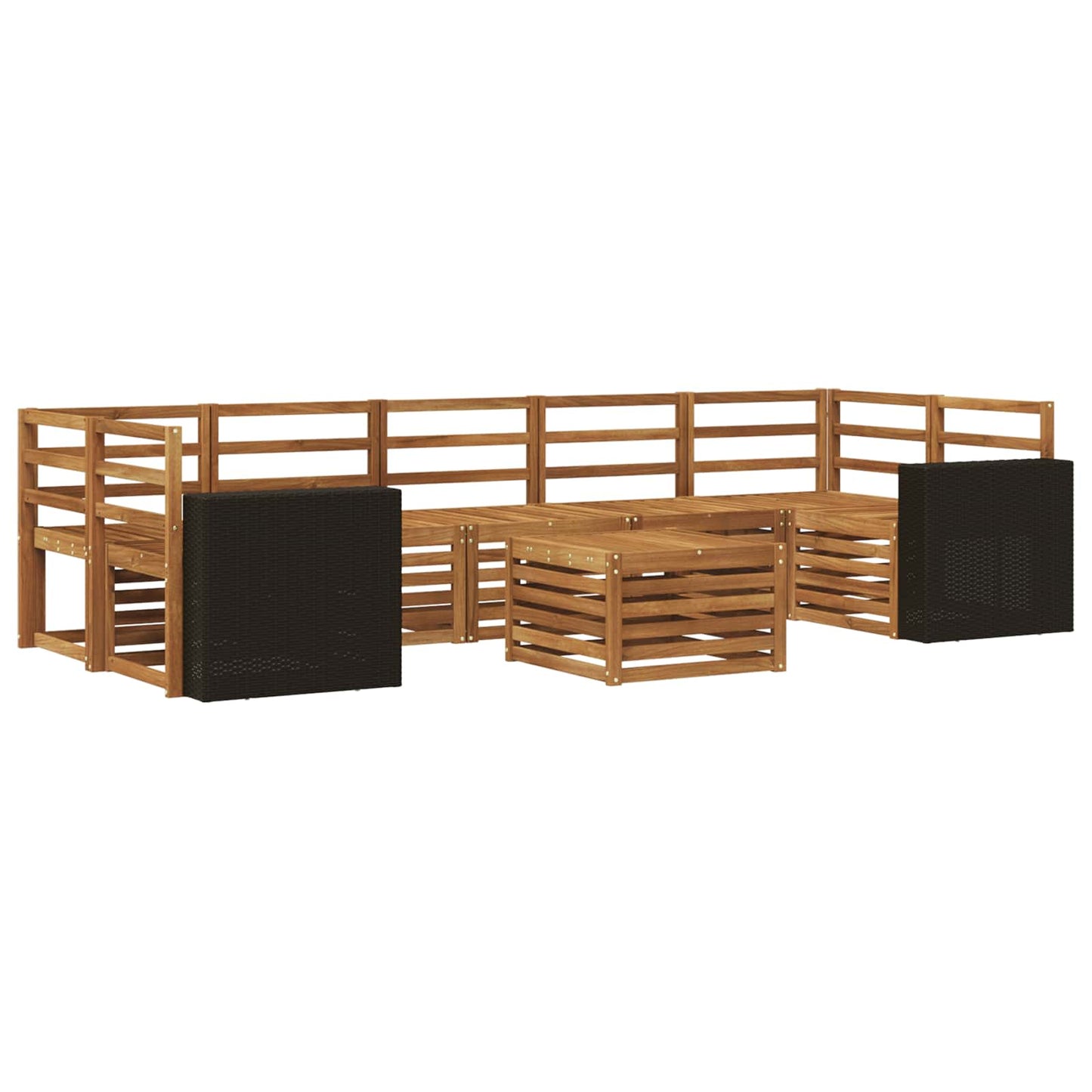 Utendørs sofa-sett 8 pcs Naturlig Solid akasietre