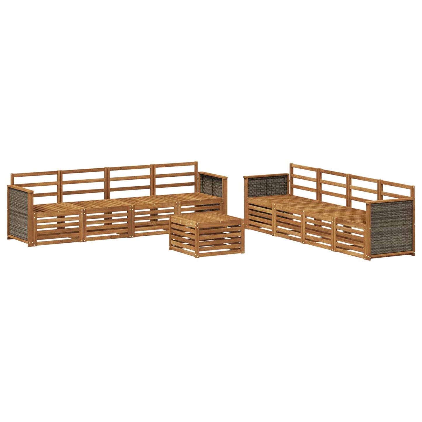 Utendørs sofa-sett 9 stk. Naturlig