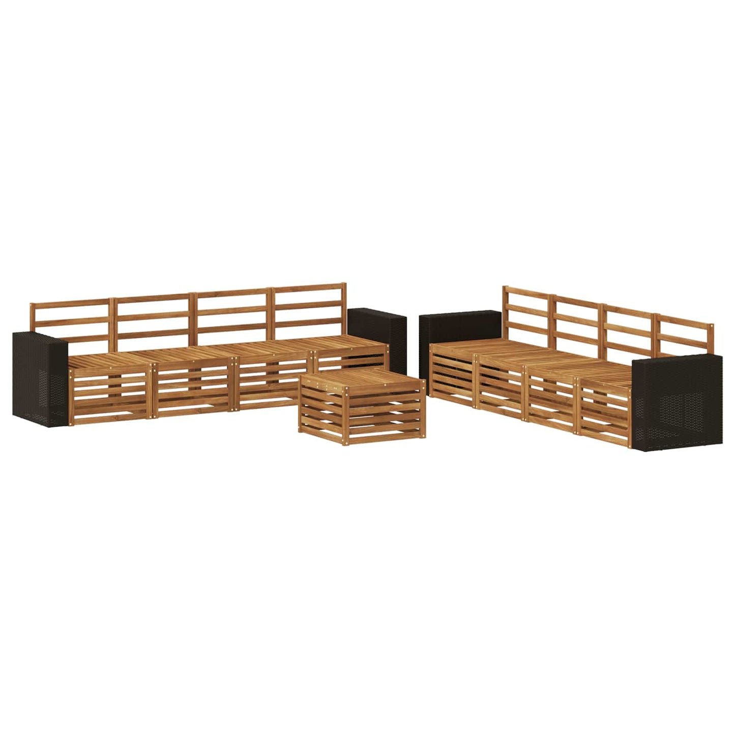 Utendørs sofa-sett 9 stk. Naturlig