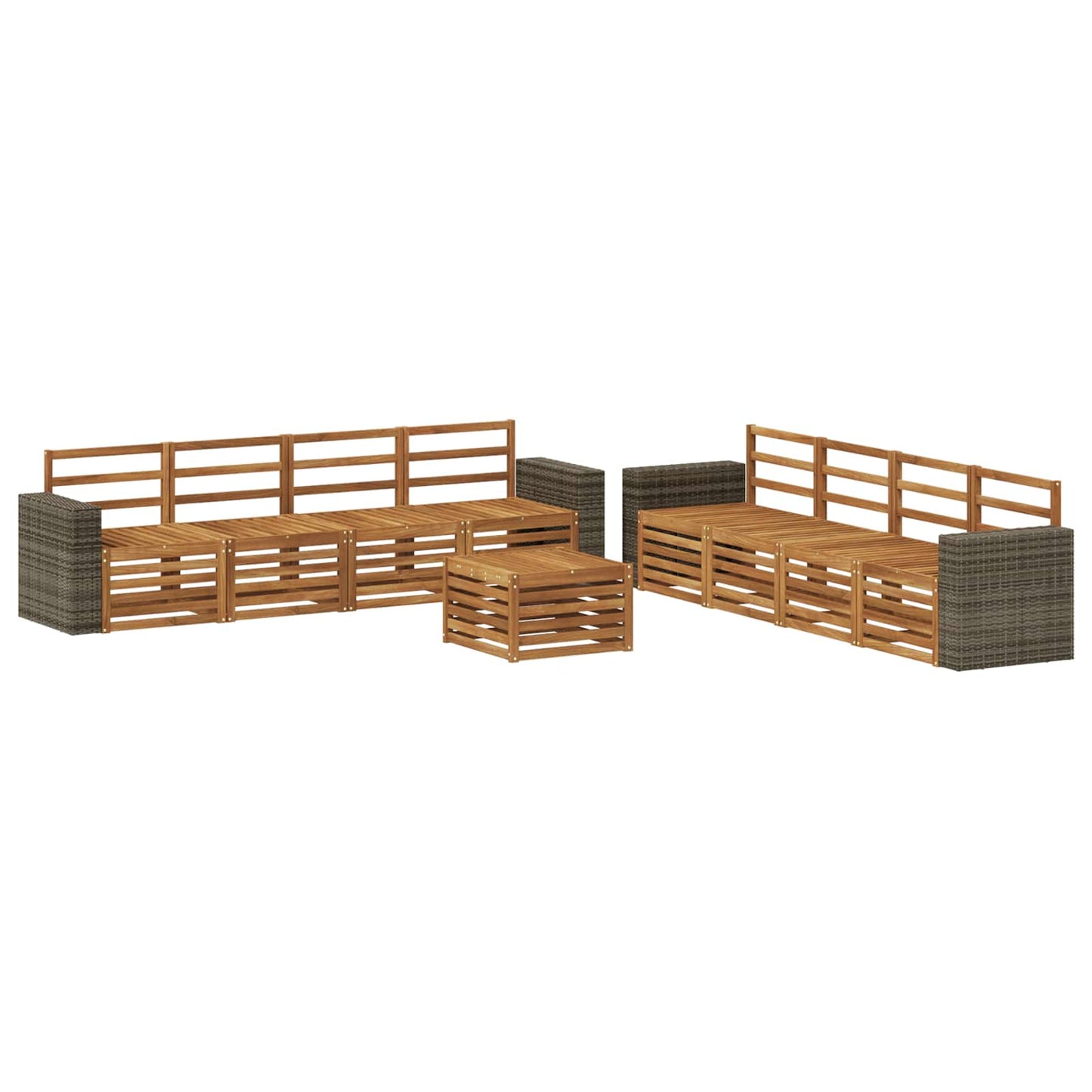 Utendørs sofa-sett 9 stk. Naturlig