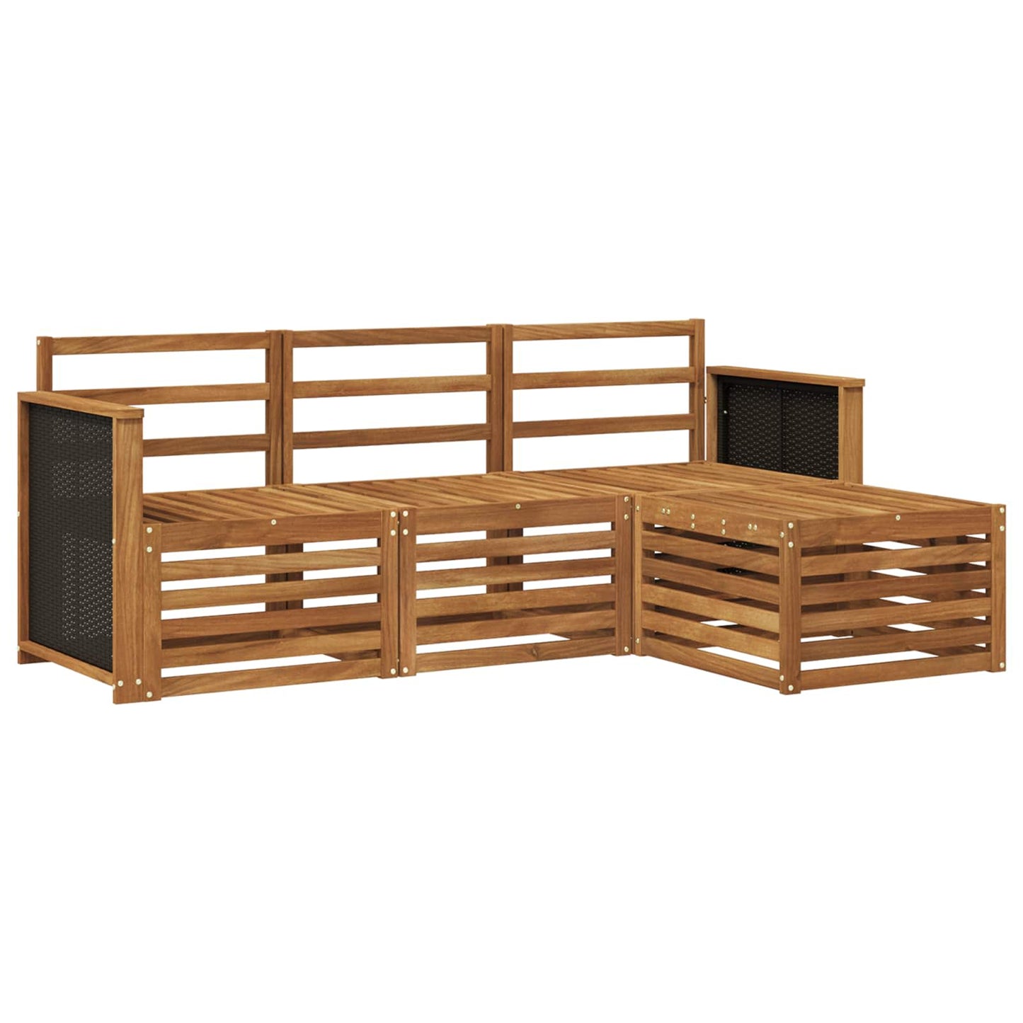 Utendørs sofa-sett 4 pcs Naturlig