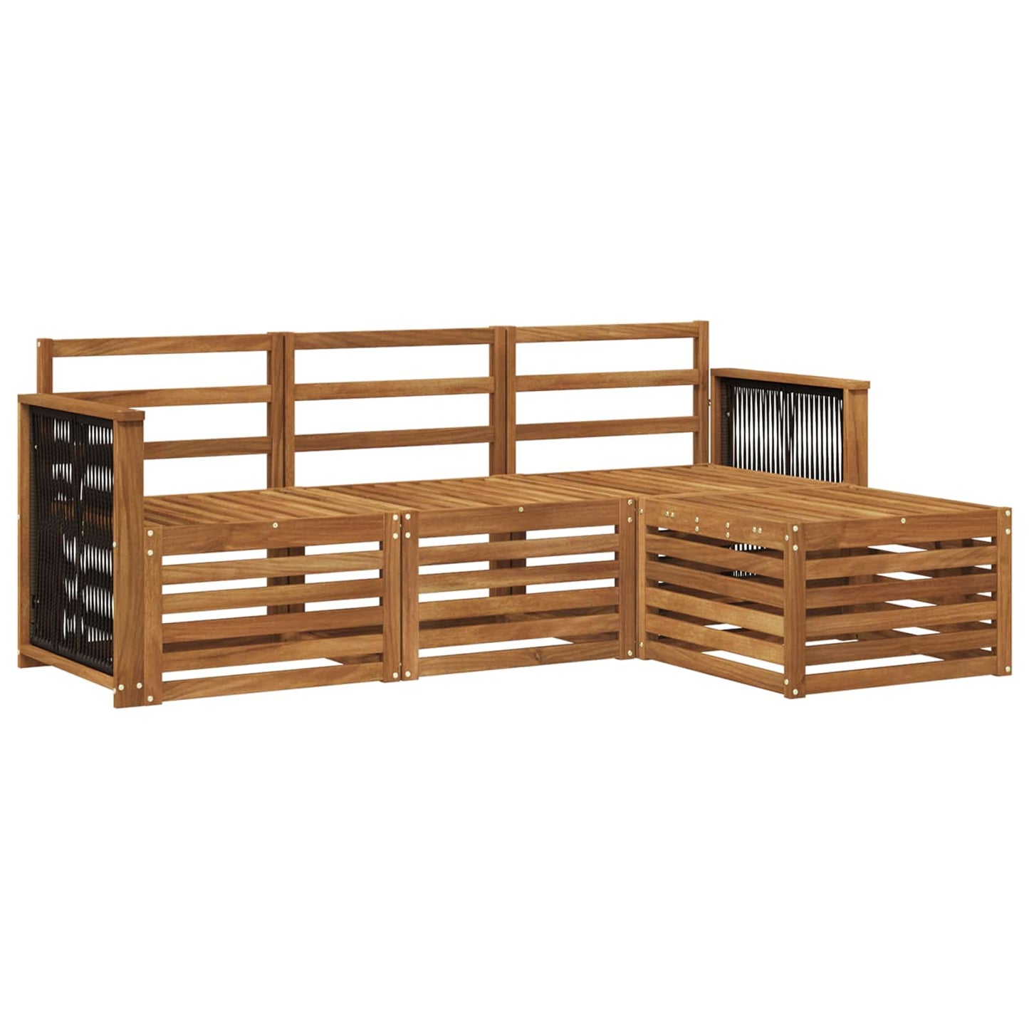 Utendørs sofa-sett 4 pcs Naturlig