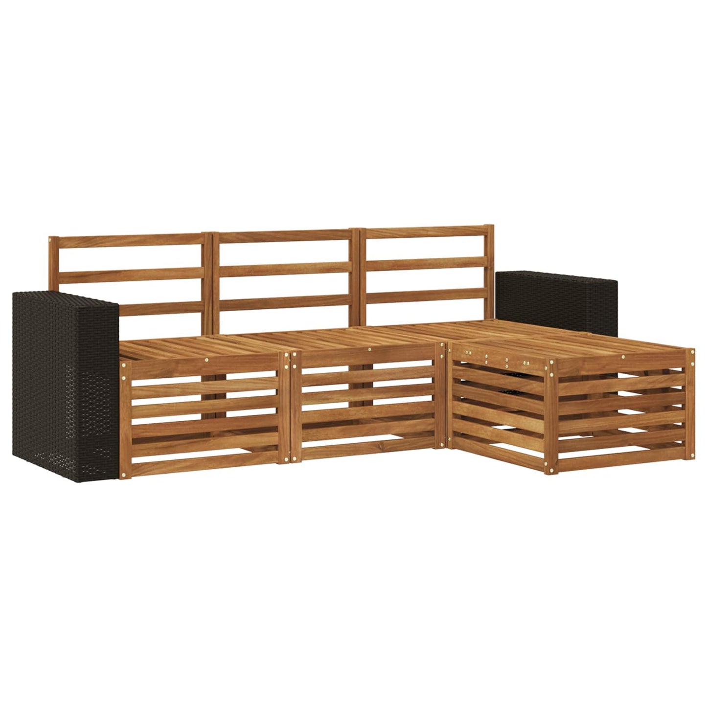 Utendørs sofa-sett 4 pcs Naturlig