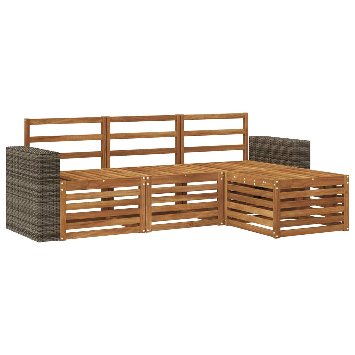 Utendørs sofa-sett 4 pcs Naturlig