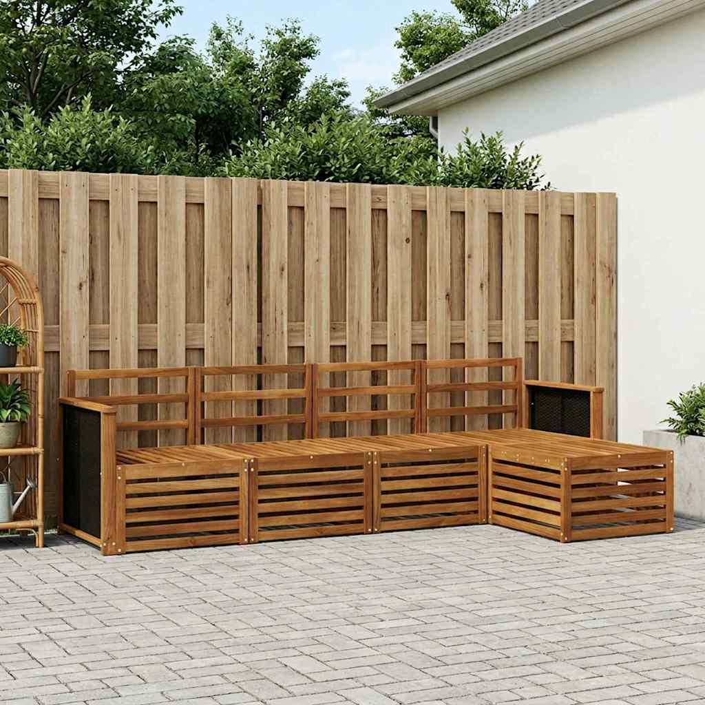 Utendørs sofa-sett 5 pcs Naturlig