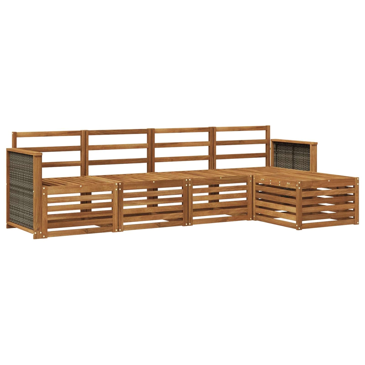 Utendørs sofa-sett 5 pcs Naturlig