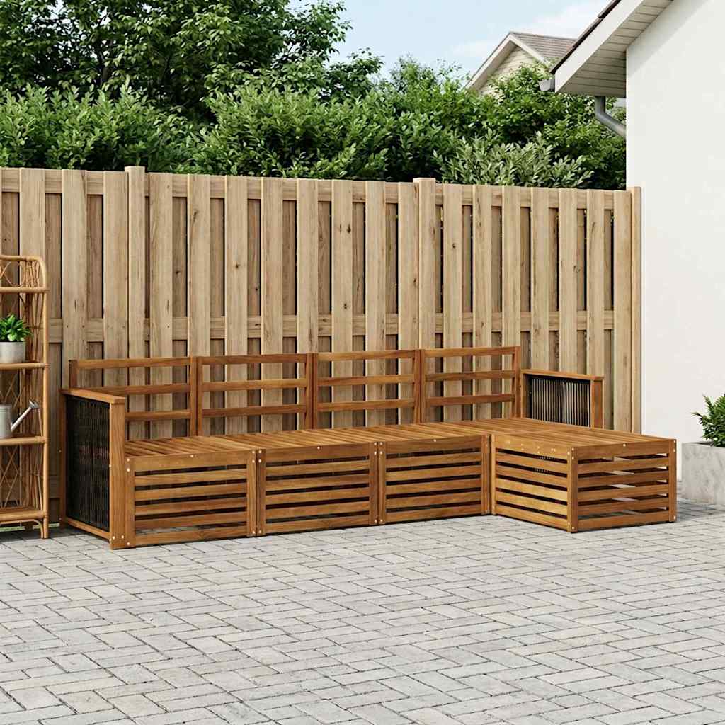 Utendørs sofa-sett 5 pcs Naturlig