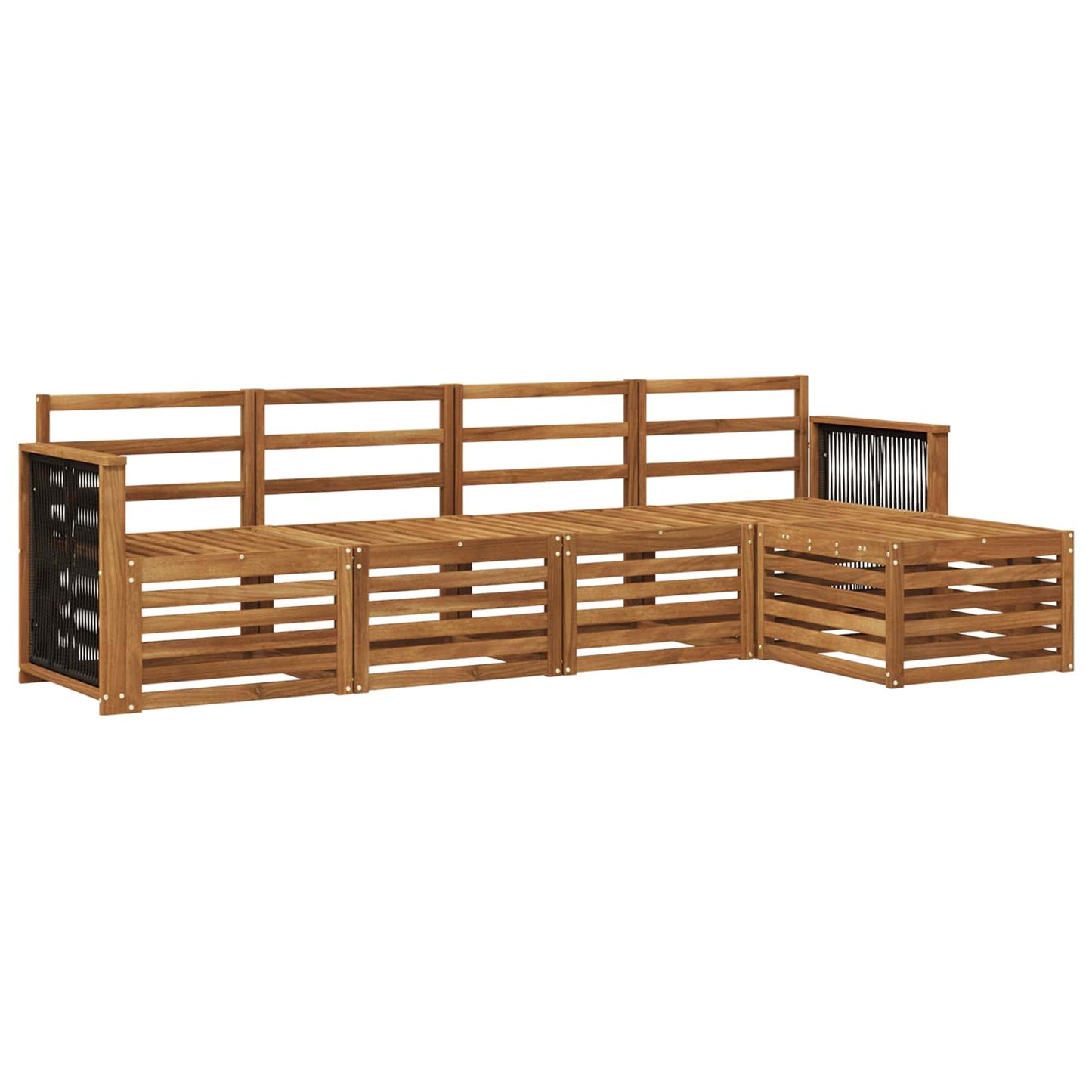 Utendørs sofa-sett 5 pcs Naturlig