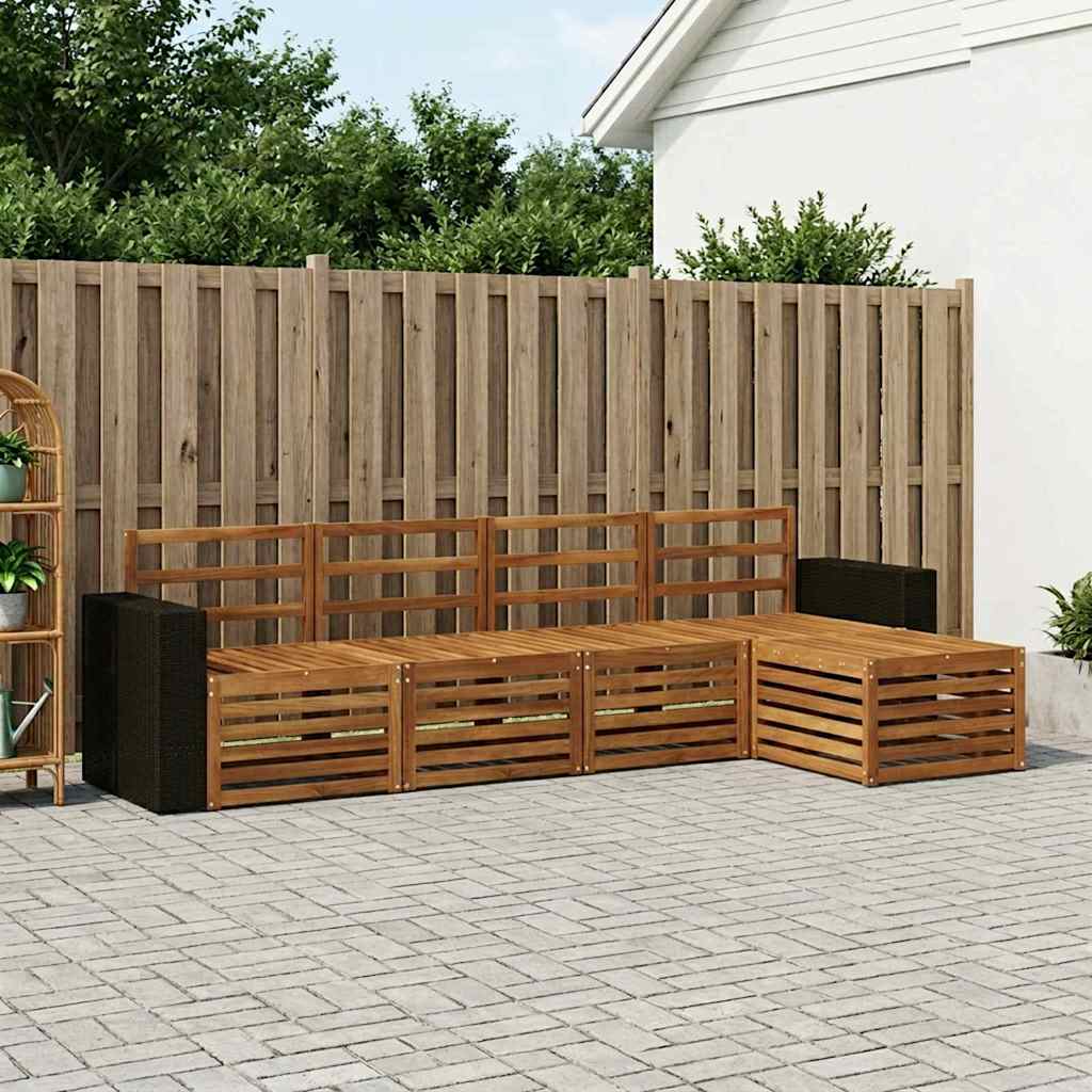 Utendørs sofa-sett 5 pcs Naturlig