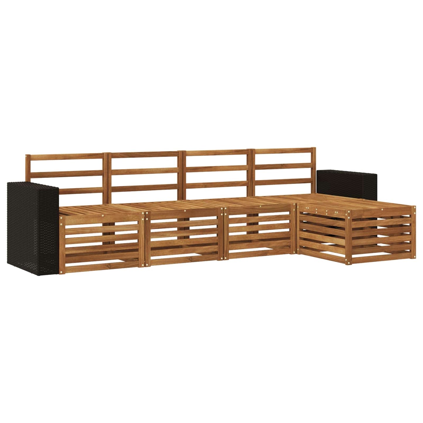 Utendørs sofa-sett 5 pcs Naturlig