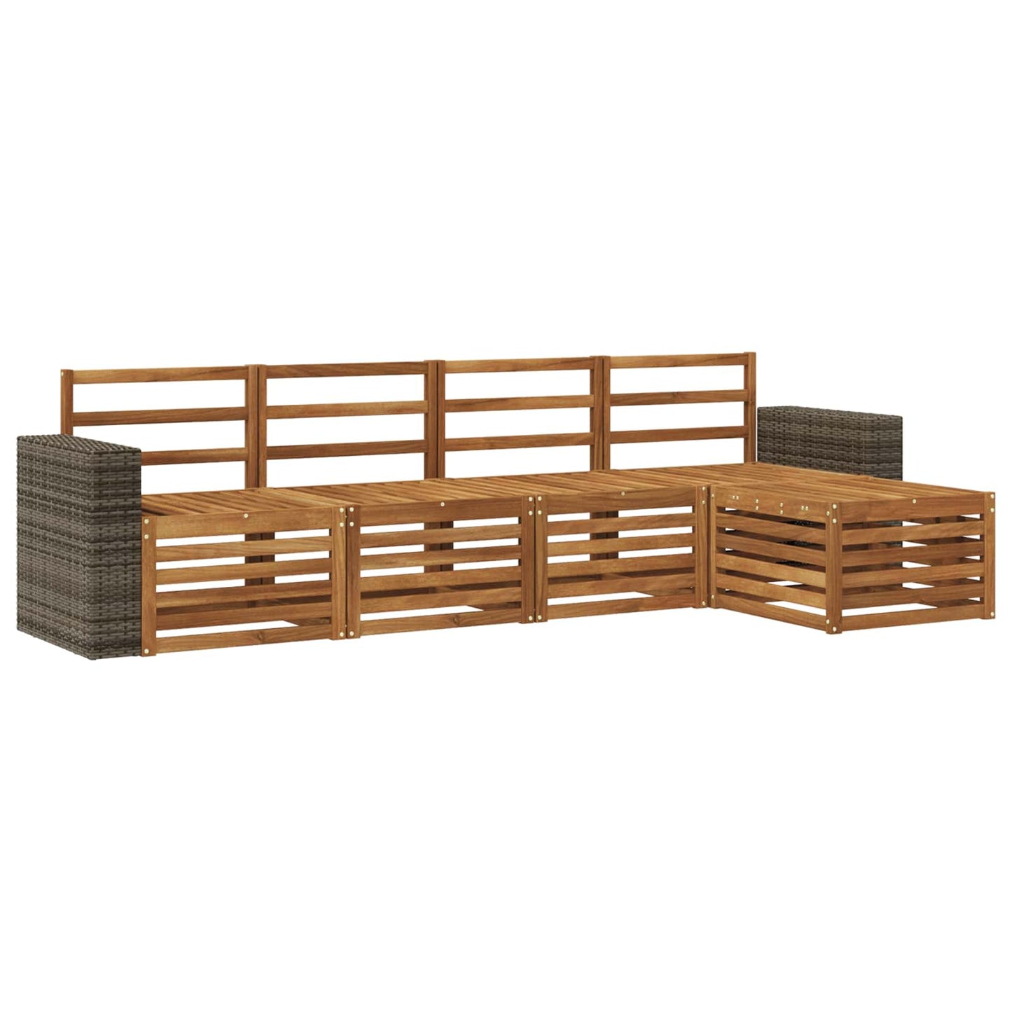 Utendørs sofa-sett 5 pcs Naturlig
