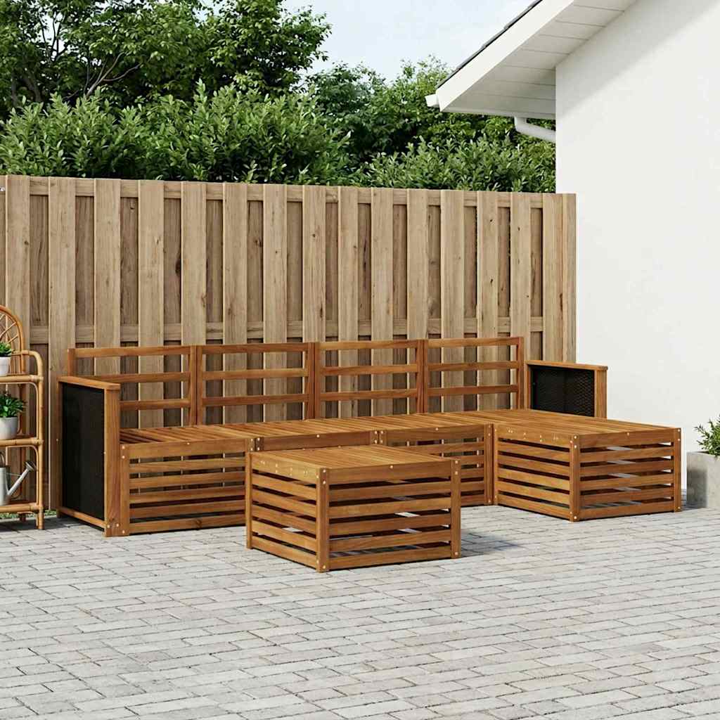 Utendørs sofa-sett 6 pcs Naturlig