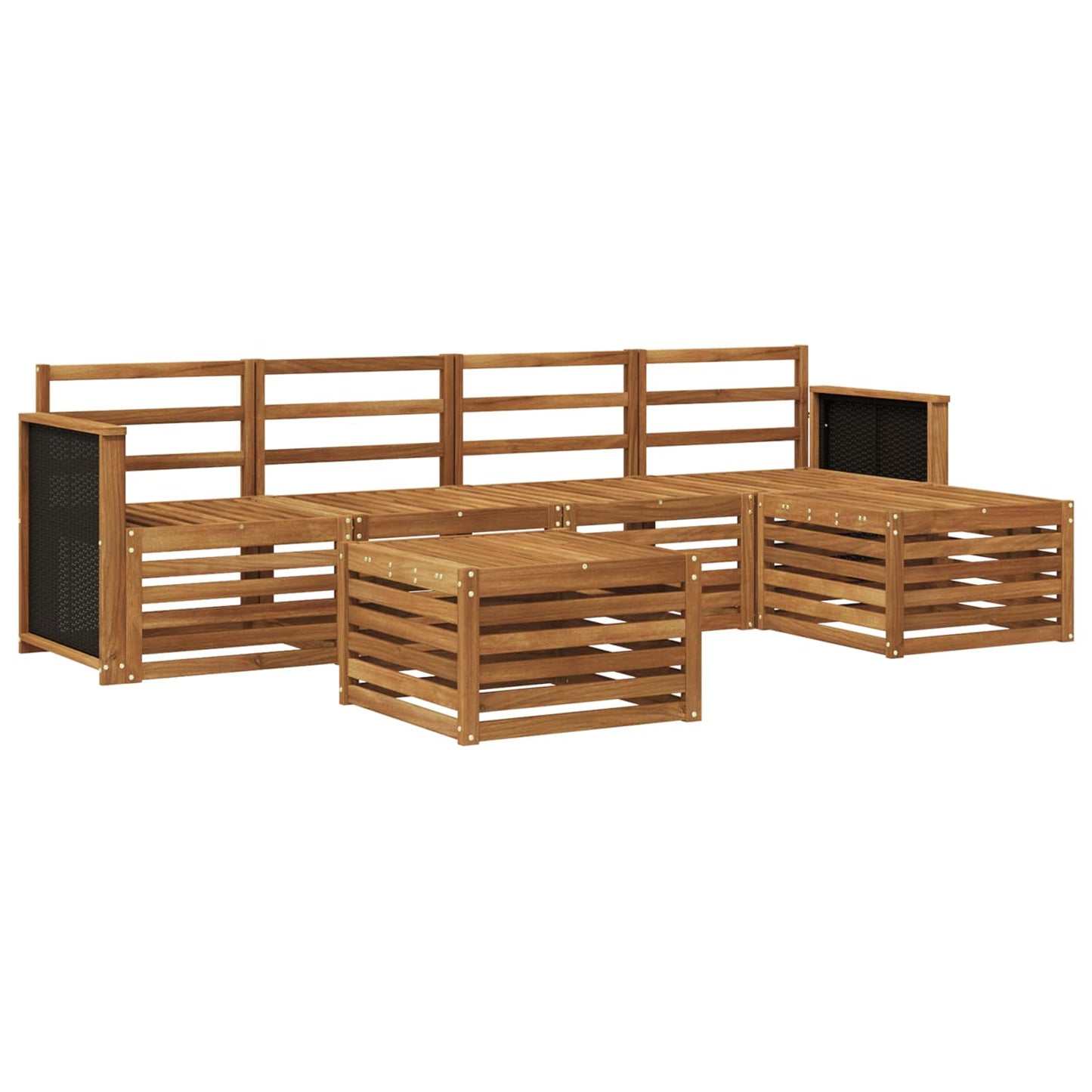Utendørs sofa-sett 6 pcs Naturlig