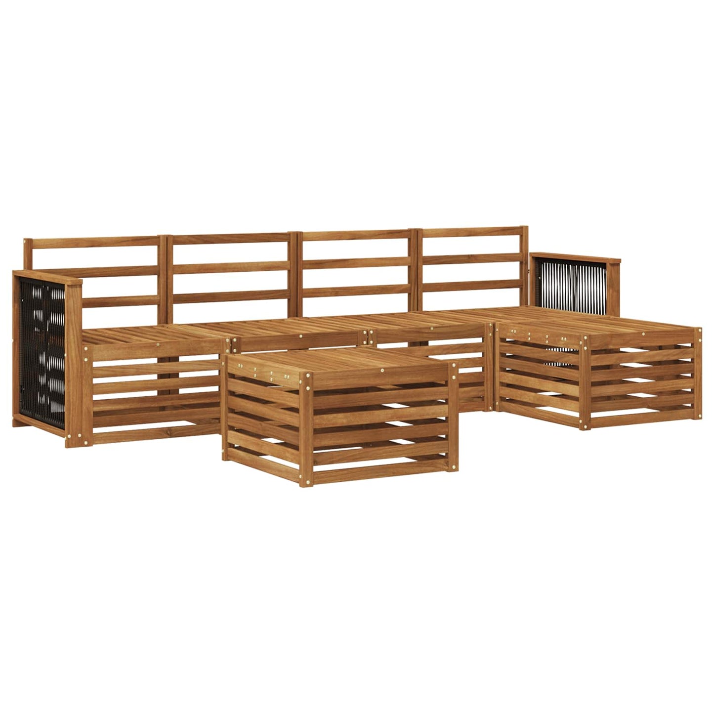 Utendørs sofa-sett 6 pcs Naturlig