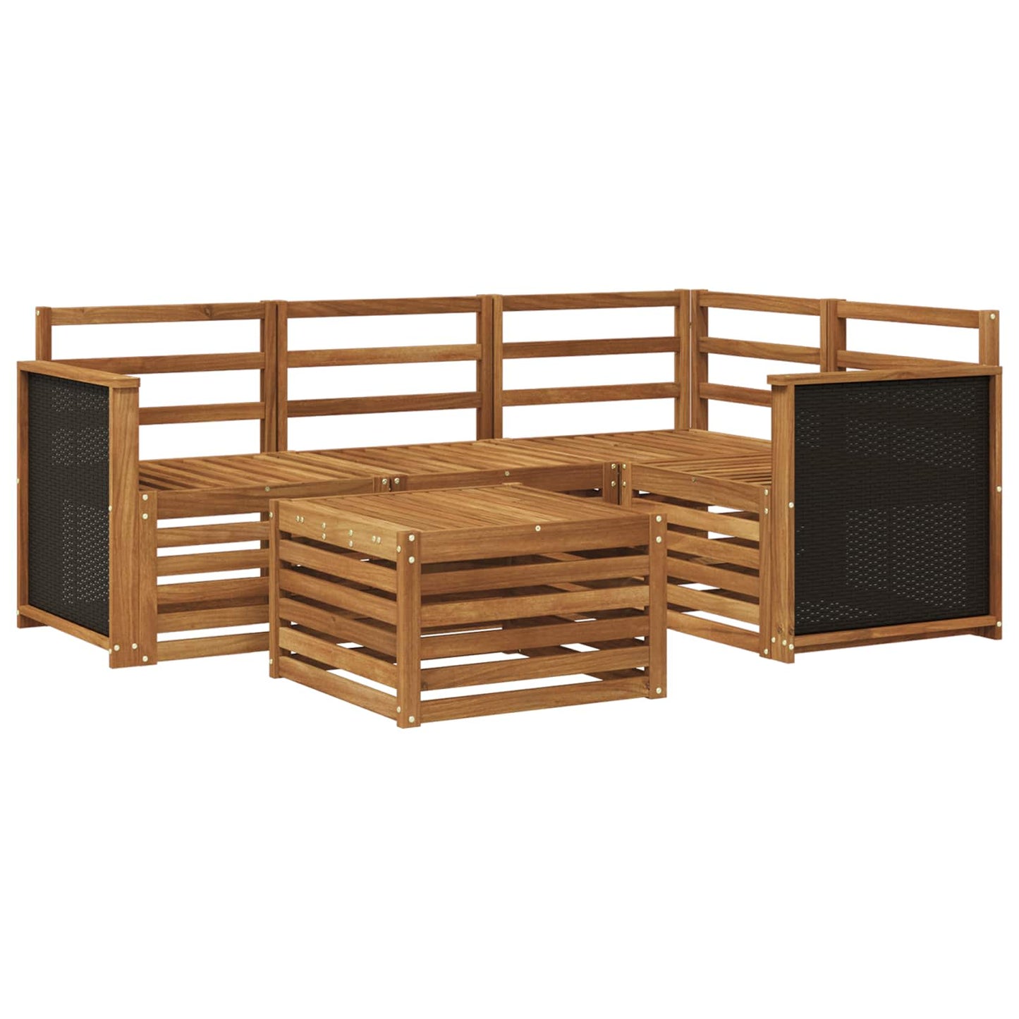 Utendørs sofa-sett 5 pcs Naturlig 59 x 59 x 37 cm Polyester