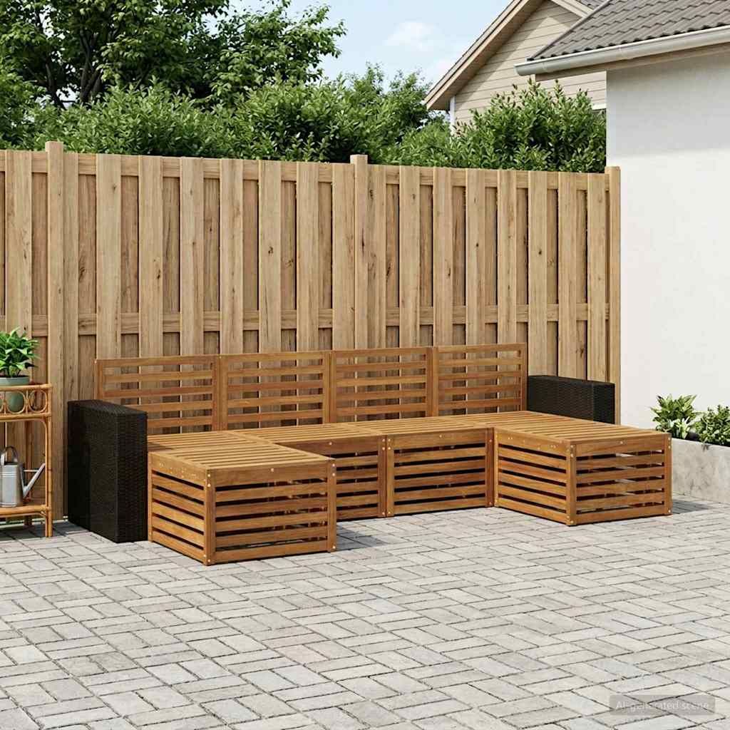 Sofasett 6 pcs Naturlig Solid akasietre