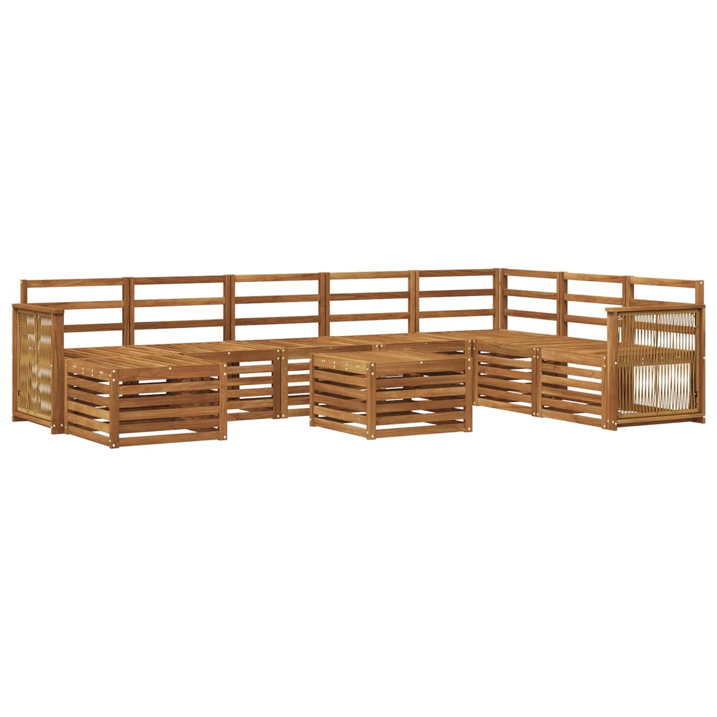 Utendørs sofa-sett 7 pcs Naturlig Solid akasietre