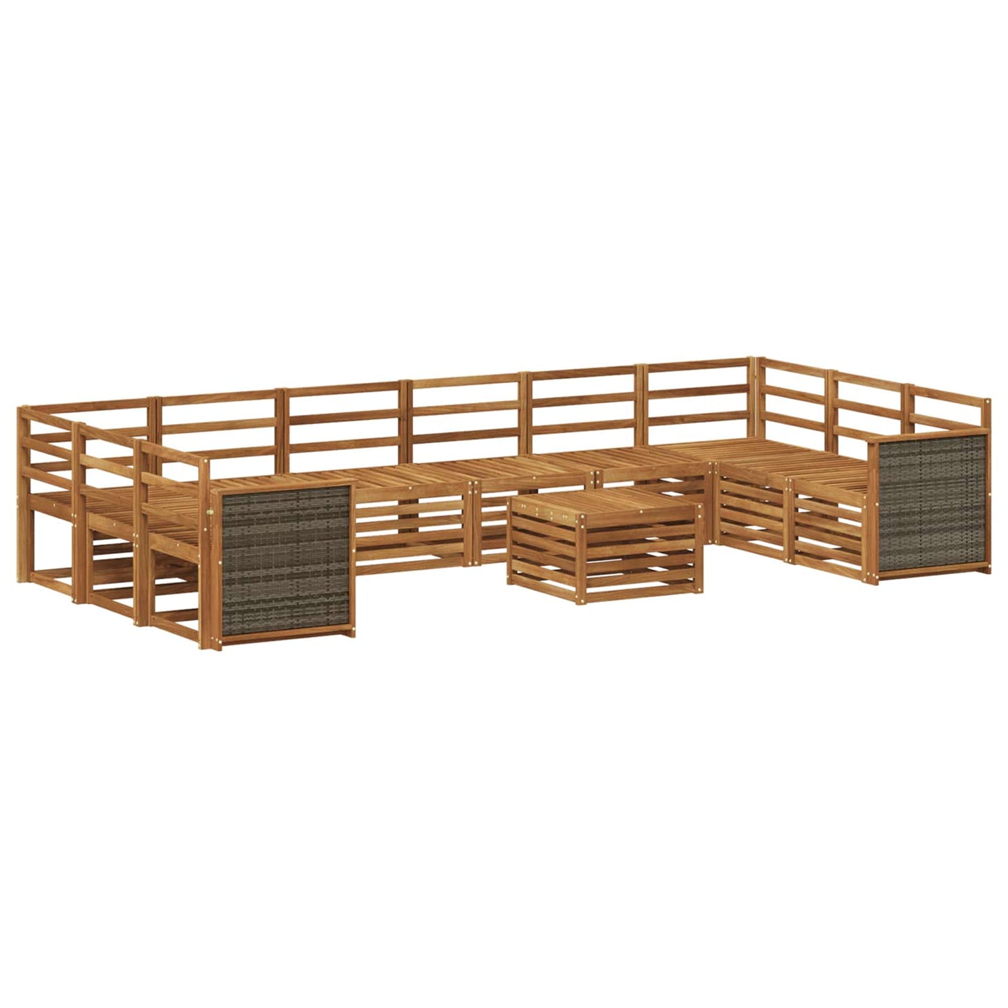 Utendørs sofa-sett 8 pcs Naturlig Solid akasietre