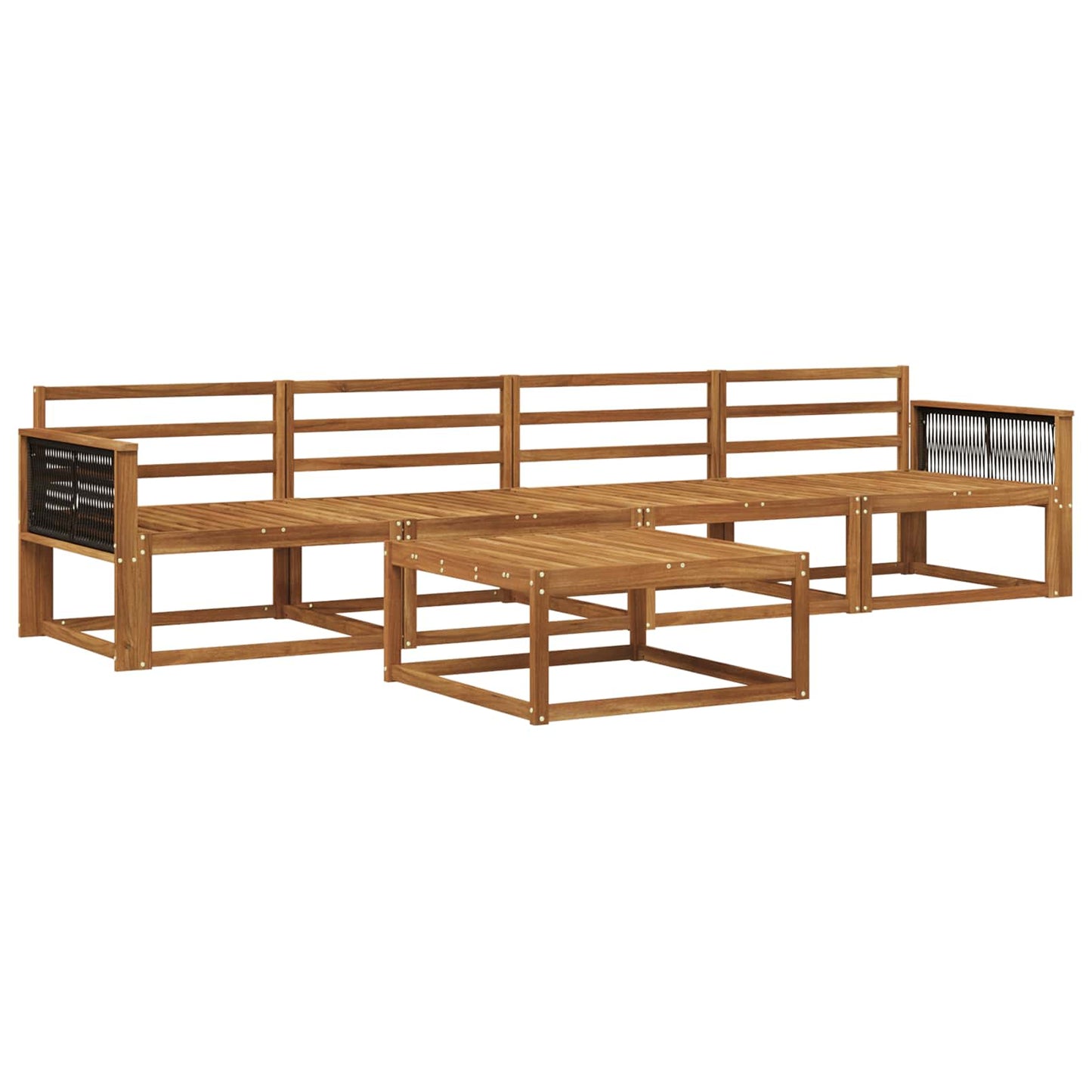 Utendørs sofa-sett 5 pcs Naturlig Solid akasietre
