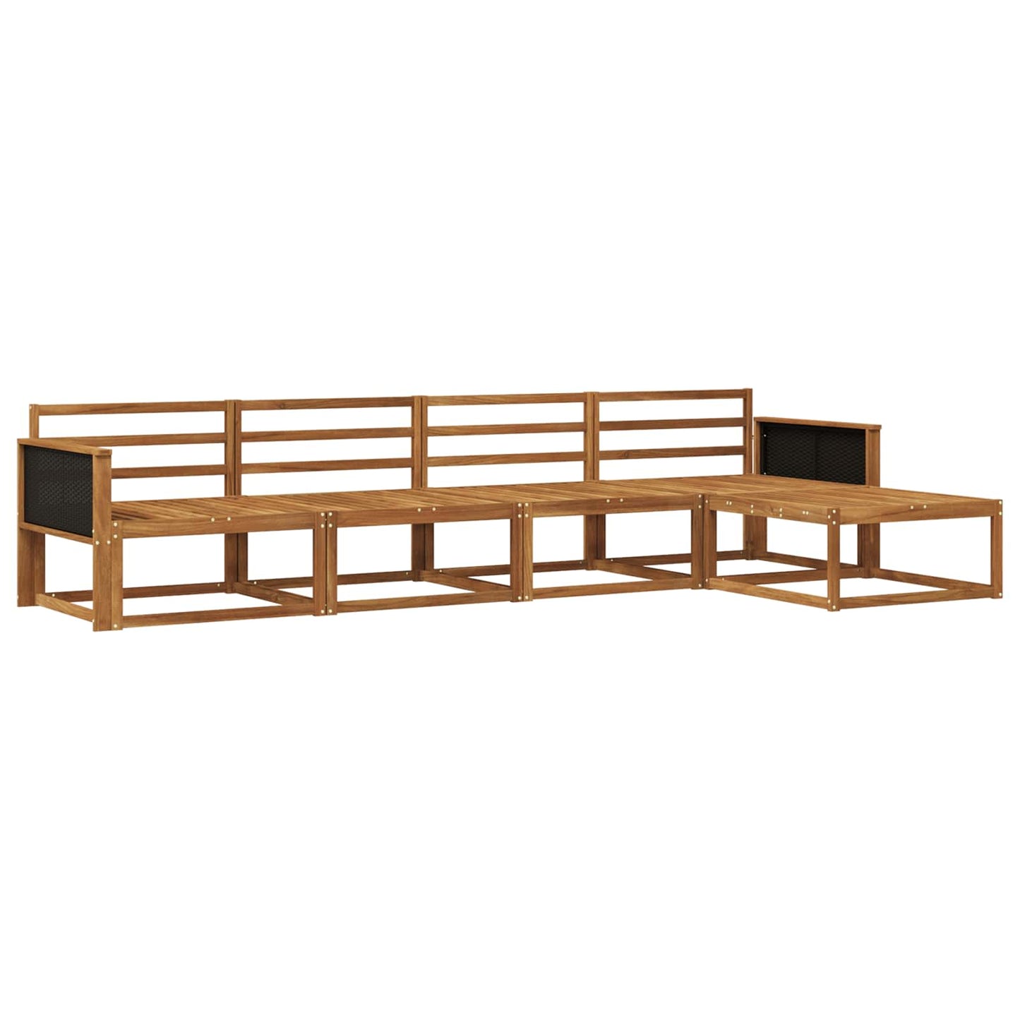 Utendørs sofa-sett 5 pcs Naturlig Solid akasietre
