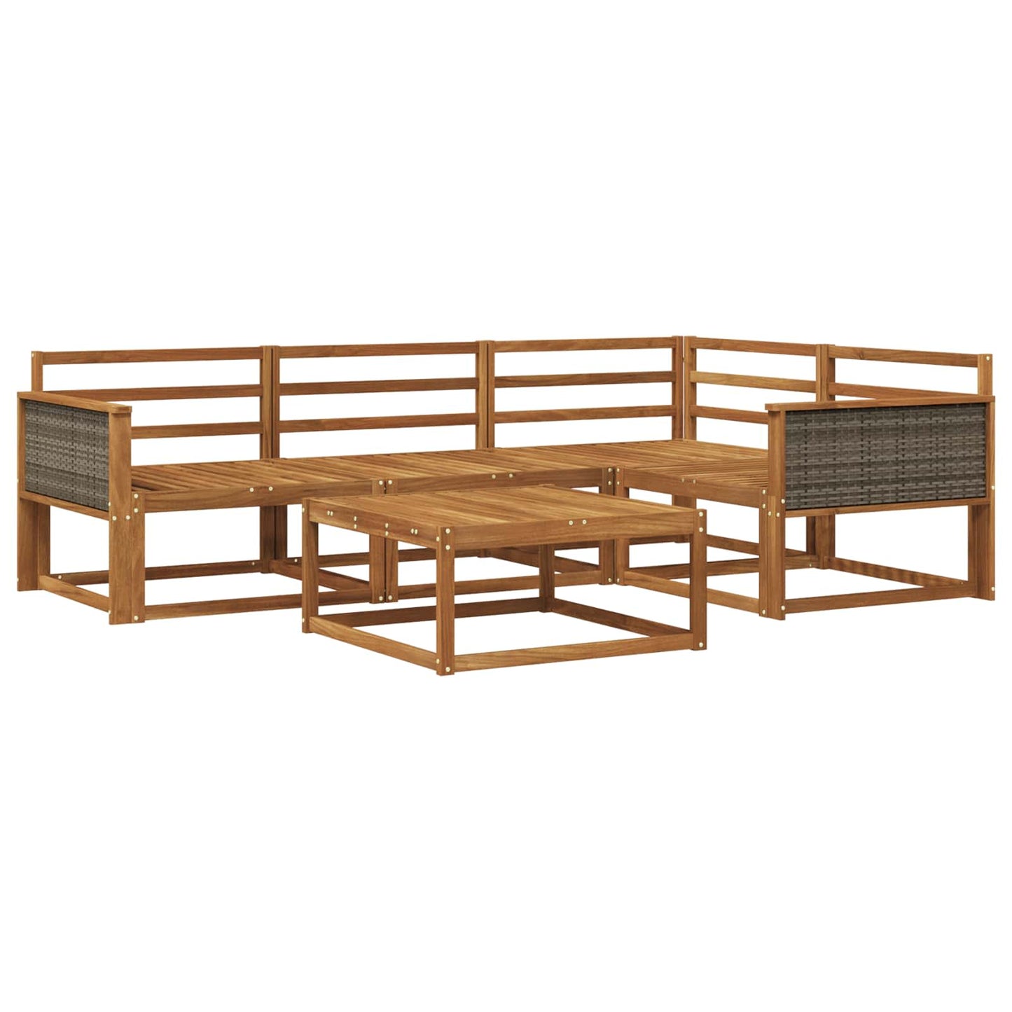 Utendørs sofa-sett 5 pcs Naturlig Solid akasietre