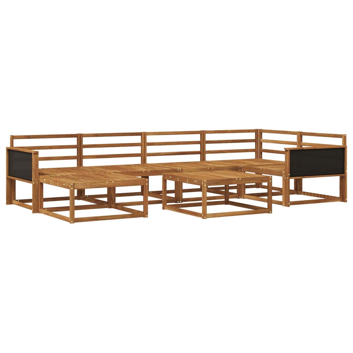 Utendørs sofa-sett 7 pcs Naturlig Solid akasietre