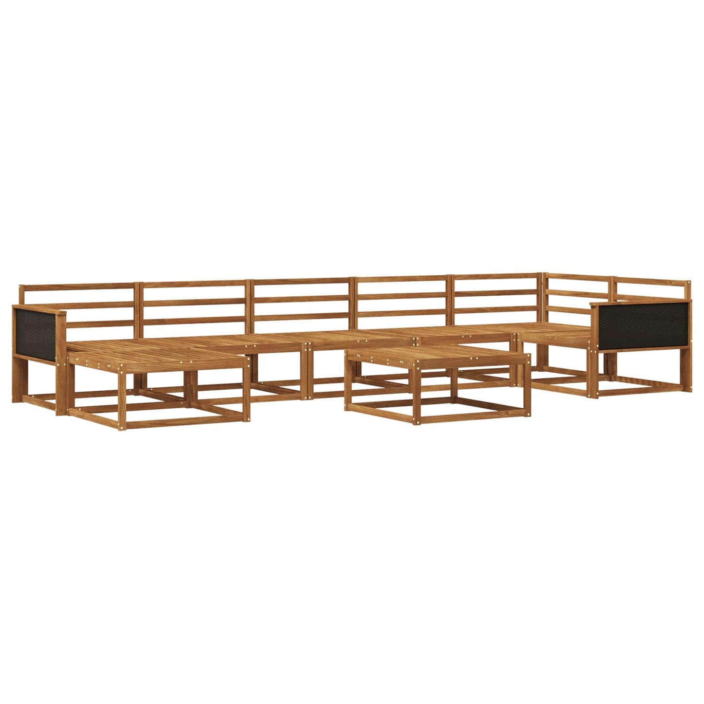 Utendørs sofa-sett 8 pcs Naturlig Solid akasietre