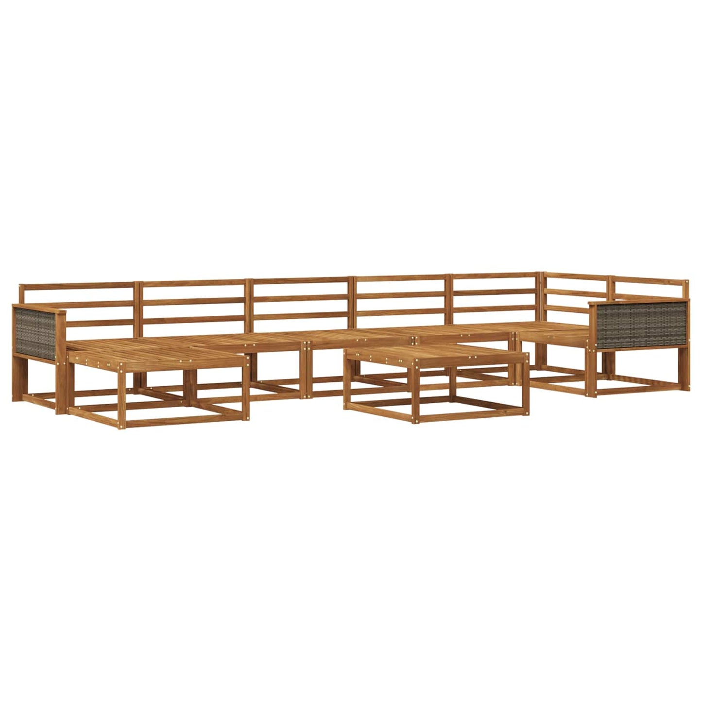 Utendørs sofa-sett 8 pcs Naturlig Solid akasietre