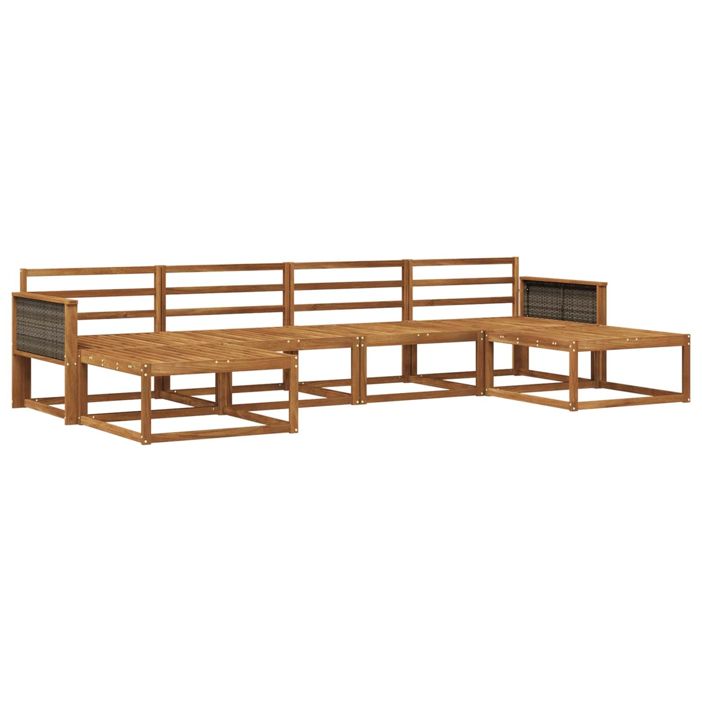 Utendørs sofa-sett 6 pcs Naturlig Solid akasietre