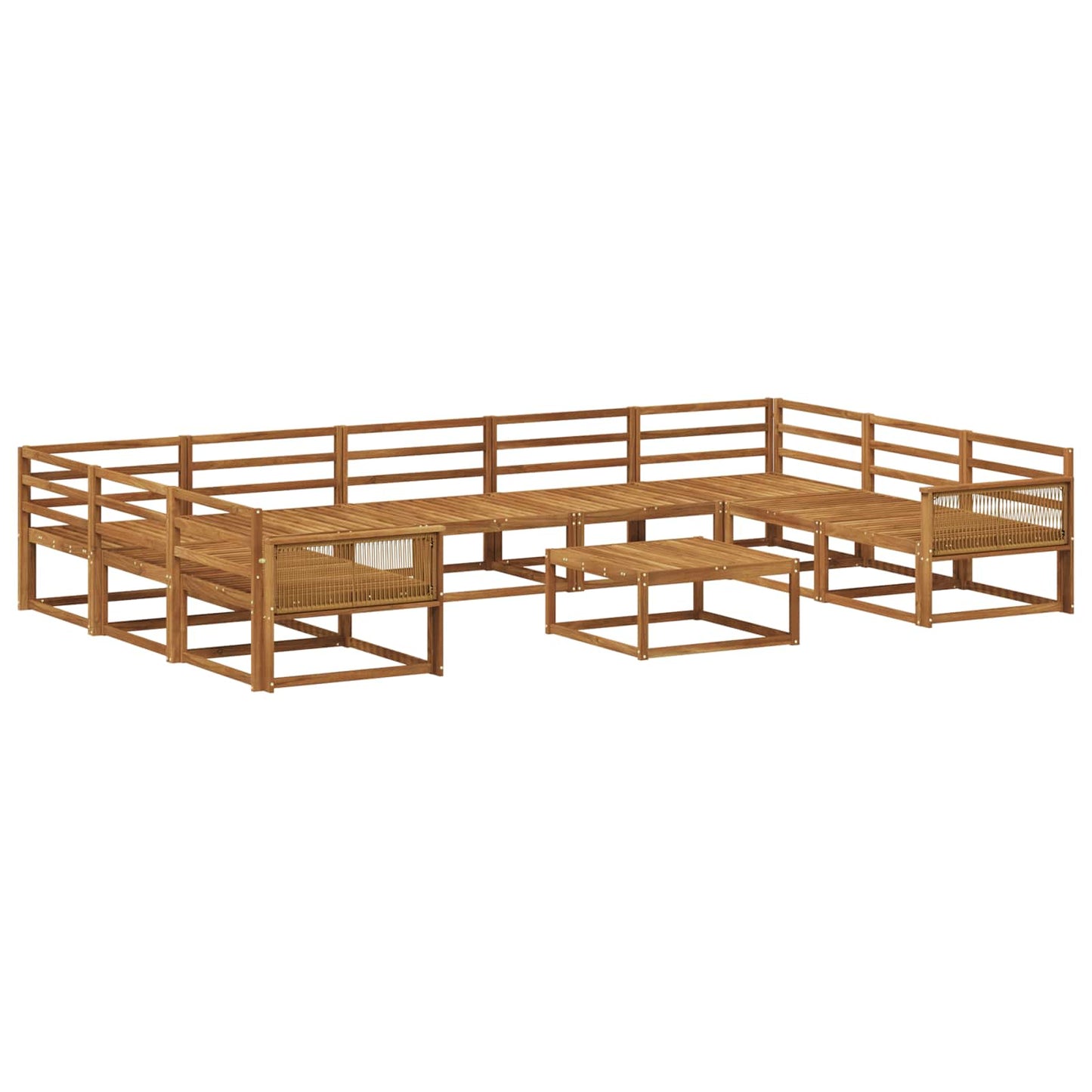 Utendørs sofa-sett 10 pcs Naturlig Solid akasietre